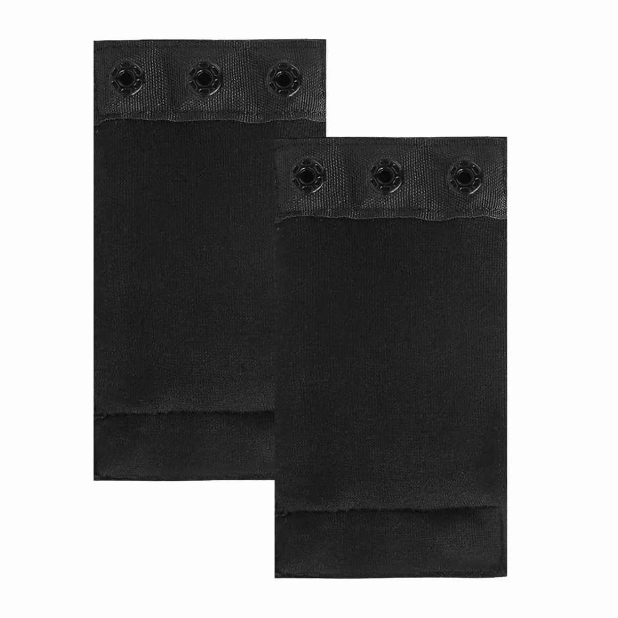 Zestaw 2 przedłużek do body damskiego, zapięcie na trzy zatrzaski, odpinane i nadające się do prania, 10 x 5 cm, odpowiednie do przedłużania obcisłych ubrań (czarne)