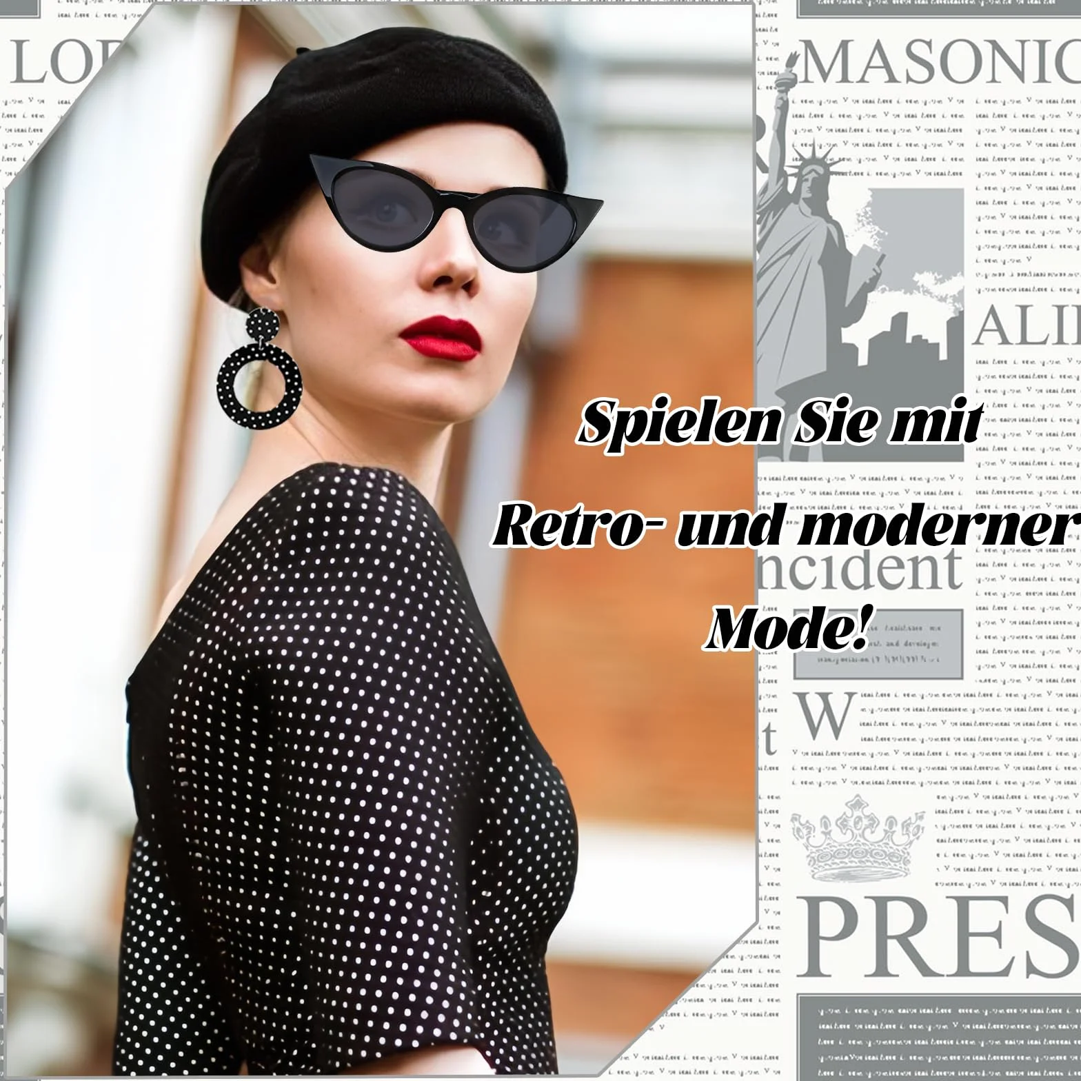 Grantop Akcesoria damskie w stylu lat 50. XX wieku, 12-częściowy zestaw akcesoriów damskich w stylu rockabilly z lat 50., retro akcesoria do kostiumu z szyfonowym szalikiem, rękawiczkami, opaską na