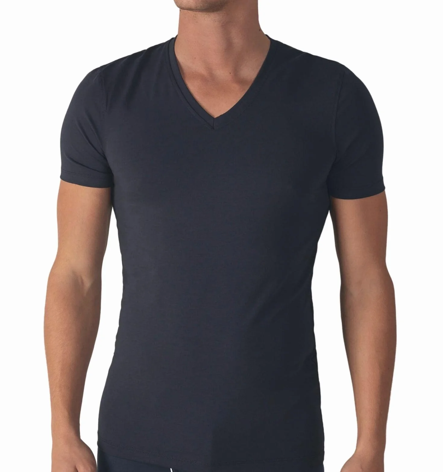 Liabel ® 3 Koszulki Intime Mężczyźni Ciepła Bawełna Termiczna Dekolt w kształcie litery V i szyi Paczka, 3 V Neck Niebieski, XL