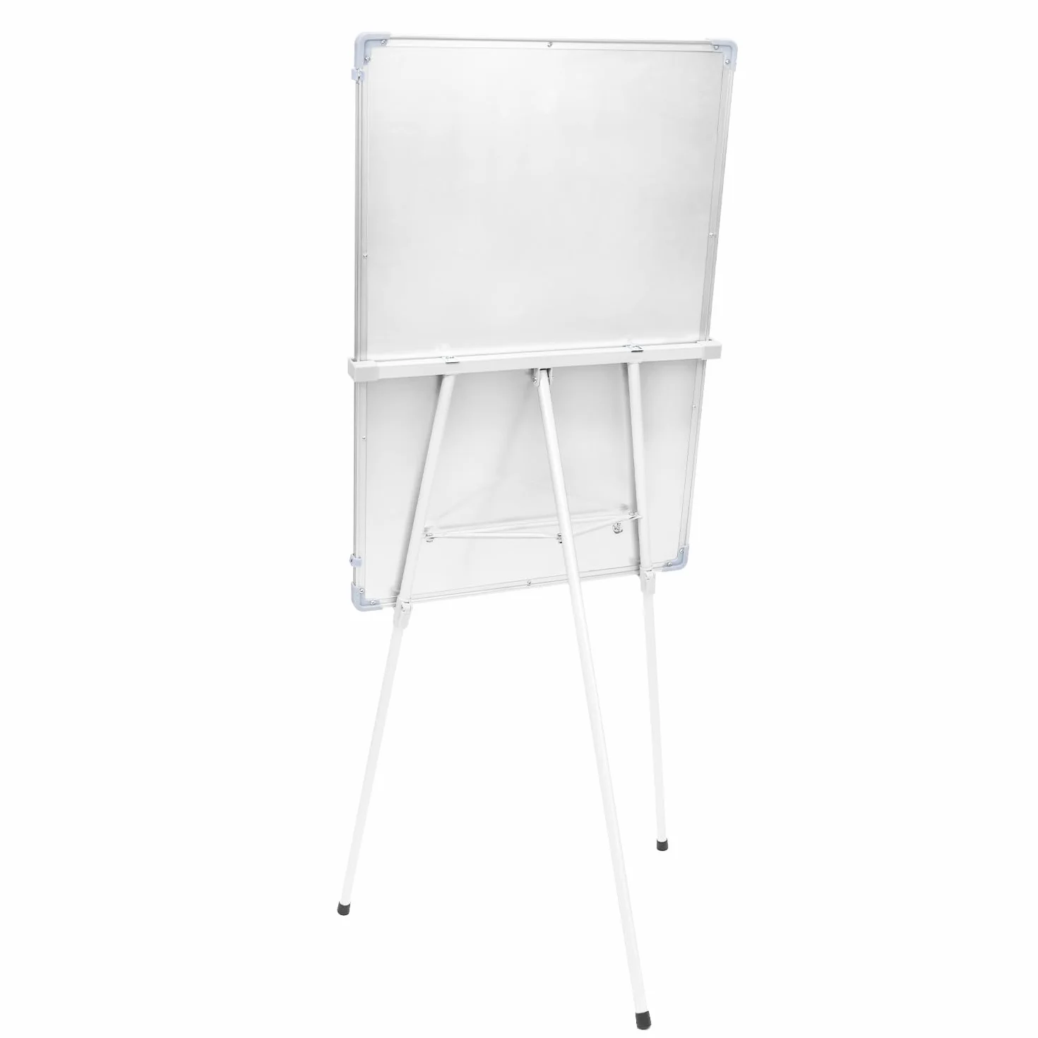 QWORK® Stojak na flipchart, 90x60 cm, Stojak na flipchart o regulowanej wysokości, tablica do suchego czyszczenia z 5 piórkami, 1 gumka do tablicy, 2 nietłuczące się gwoździe