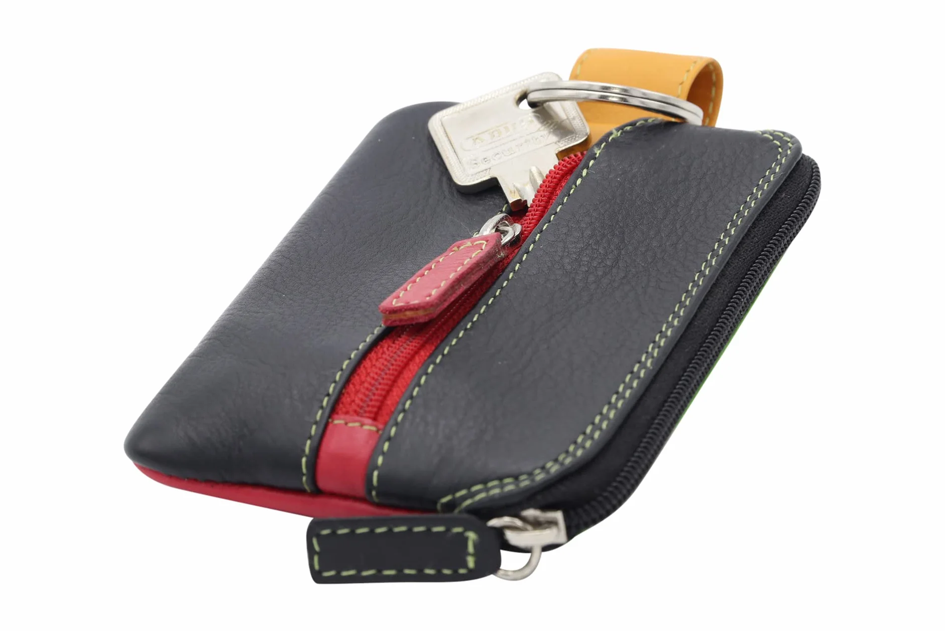 LEAS Damen und Herren mehrfarbige Schlüsseltasche mit Kleingeldfach Echt-Leder, bunt Multicolore-Serie