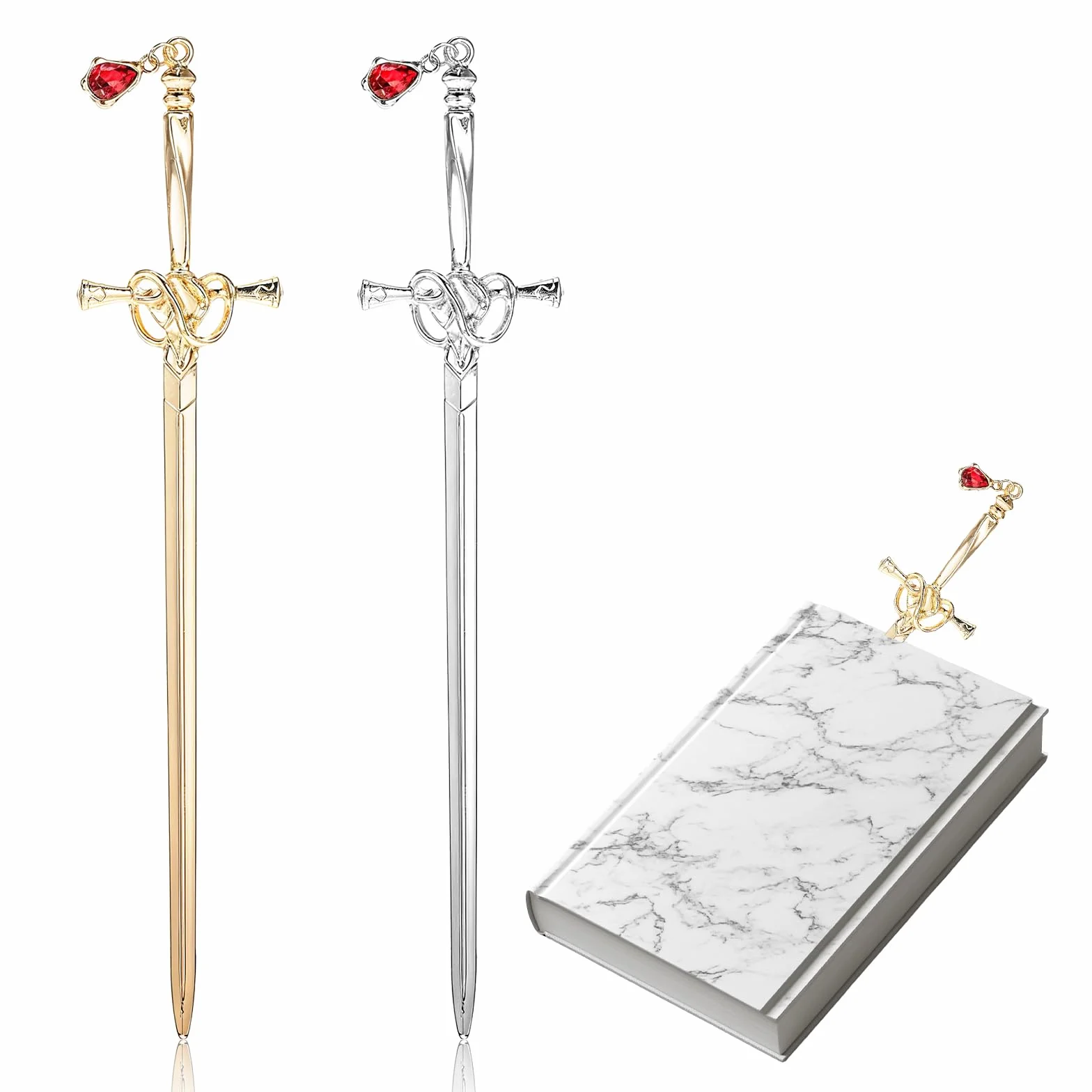2 sztuki chińskich spinek do włosów, metalowe pałeczki do włosów, miecz, pałeczki do włosów, w stylu vintage, dla kobiet, z kamieniami ozdobnymi do włosów, elegancka dekoracja dla kobiet i dziewcząt
