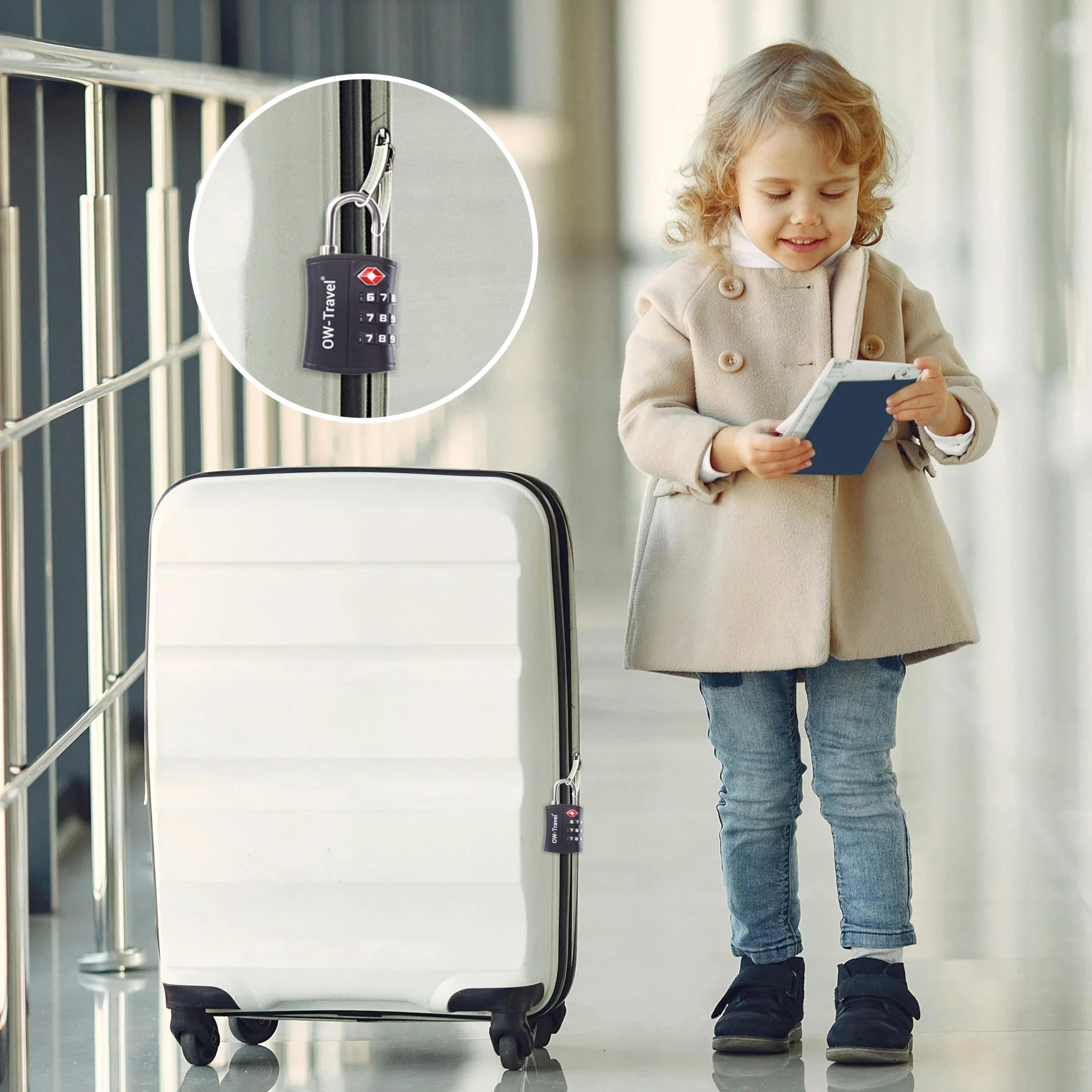 OW-Travel Zamki do Walizek (Zestaw 1 Czarnych) Kłódka TSa z Plastiku ABS z Szyfrem. TSA Combination Lock 3 Cyfrowe Kłódki Walizkowe. Zamek Szyfrowy Do Walizki Plecak Bagaż Szafek na Siłownię