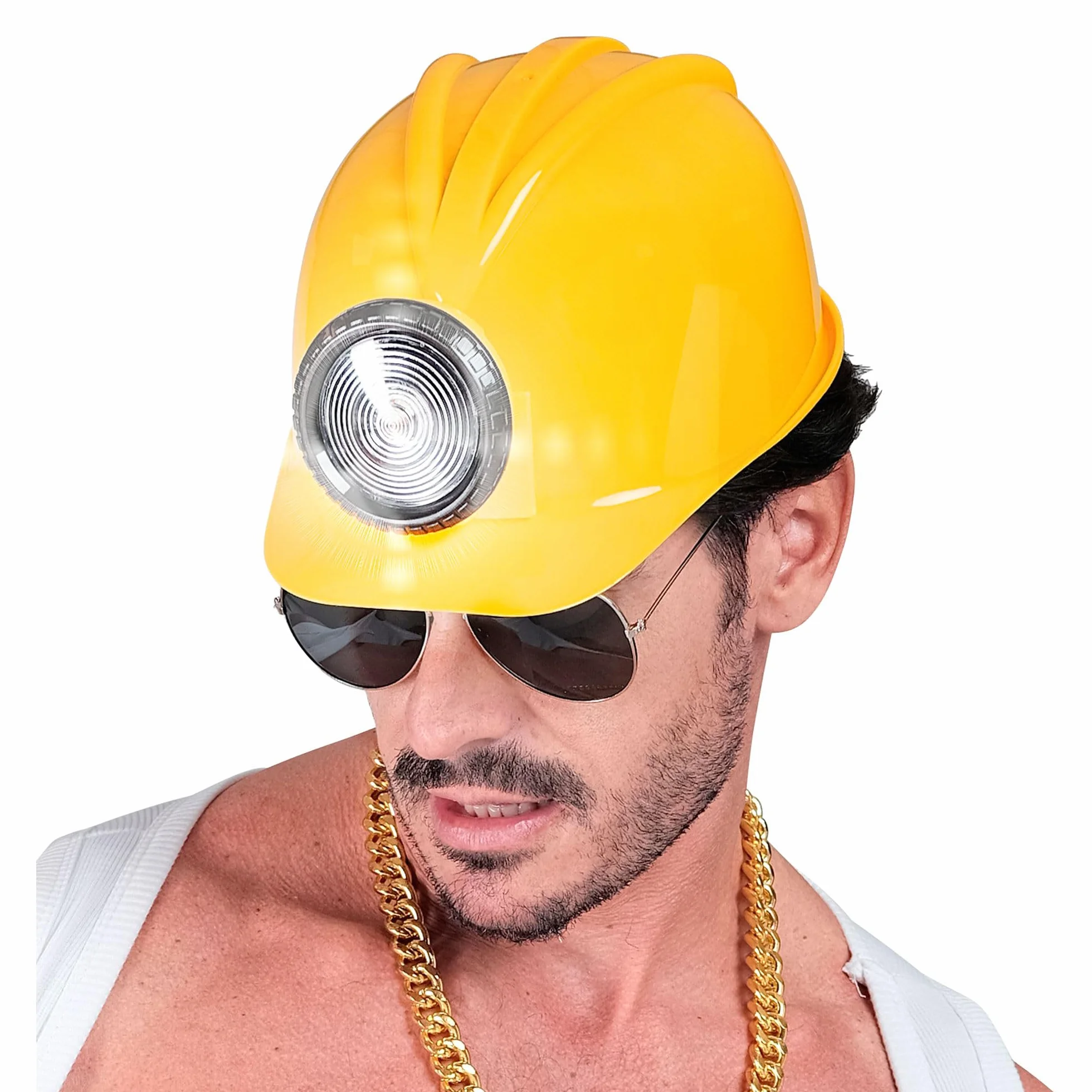 Widmann 03306 - kask budowlany z lampą, wykonany z twardego plastiku, dla dorosłych