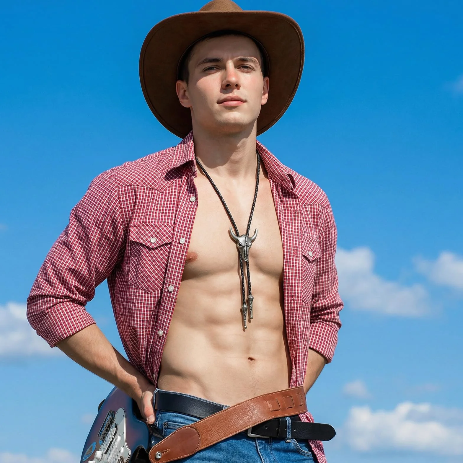 2 sztuki krawatów bolo dla mężczyzn, 50 cm, western, kowbojski łańcuszek na szyję z czarnym wisiorkiem Lariat rodeo, do kostiumów kowbojskich, strojów westernowych, kowbojów, koszulek