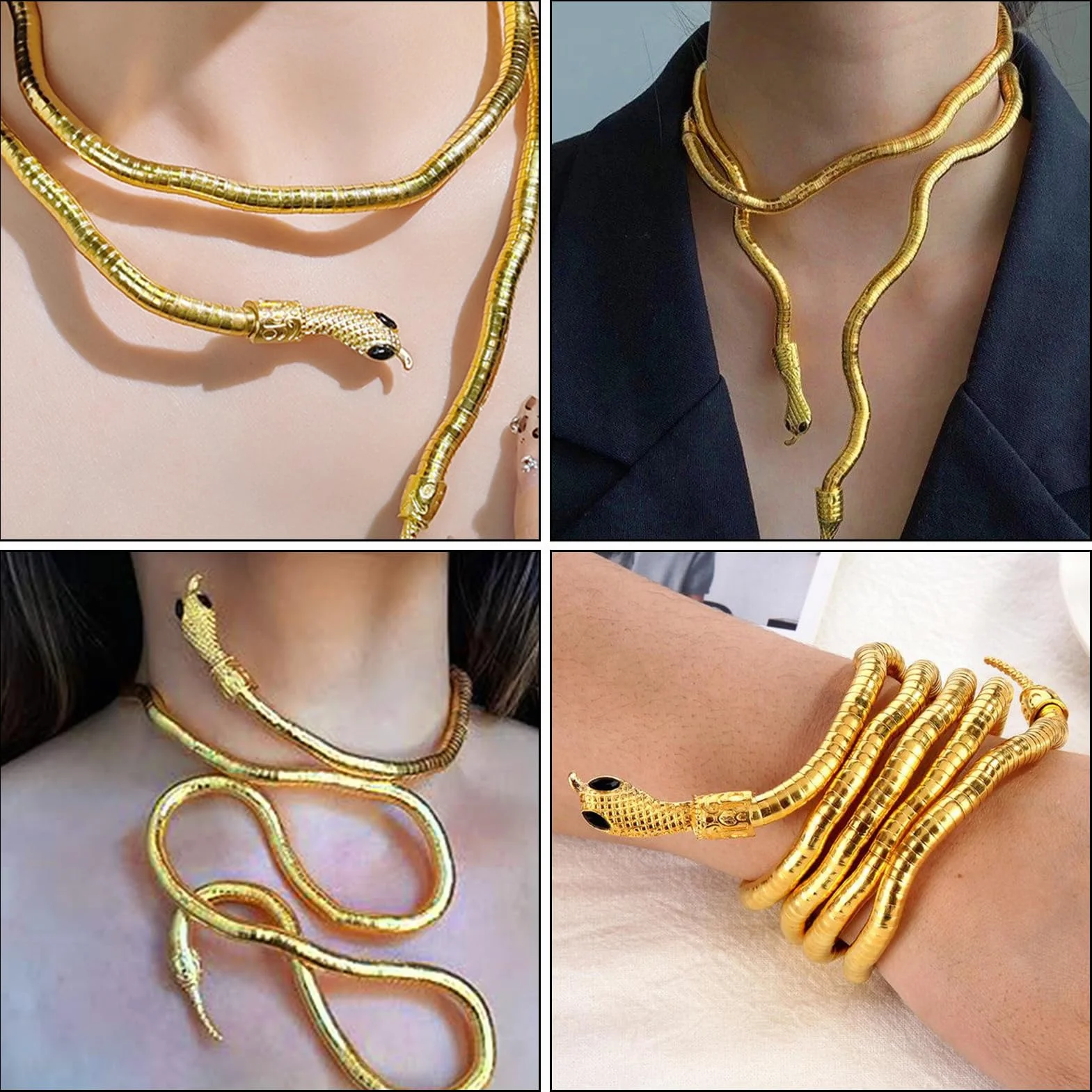 Meduza, opaska na głowę, kostium, meduza, złota opaska na głowę, naszyjnik, choker, łańcuszek na głowę, na karnawał, imprezę, kostium, akcesoria dla kobiet
