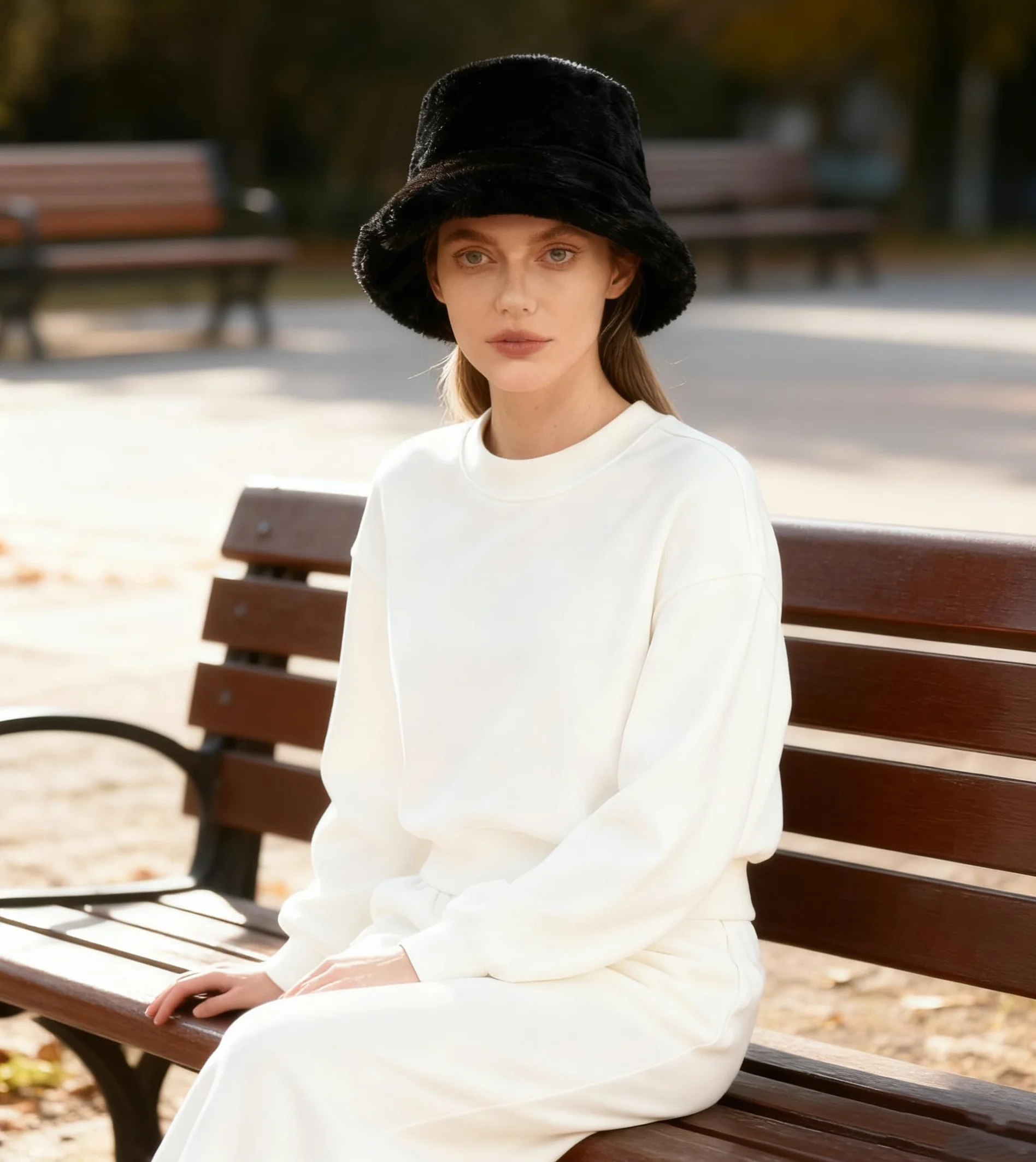 Lina & Lily Zimowy kapelusz typu bucket ze sztucznego futra dla kobiet mężczyzn z podszewką miękki puszysty