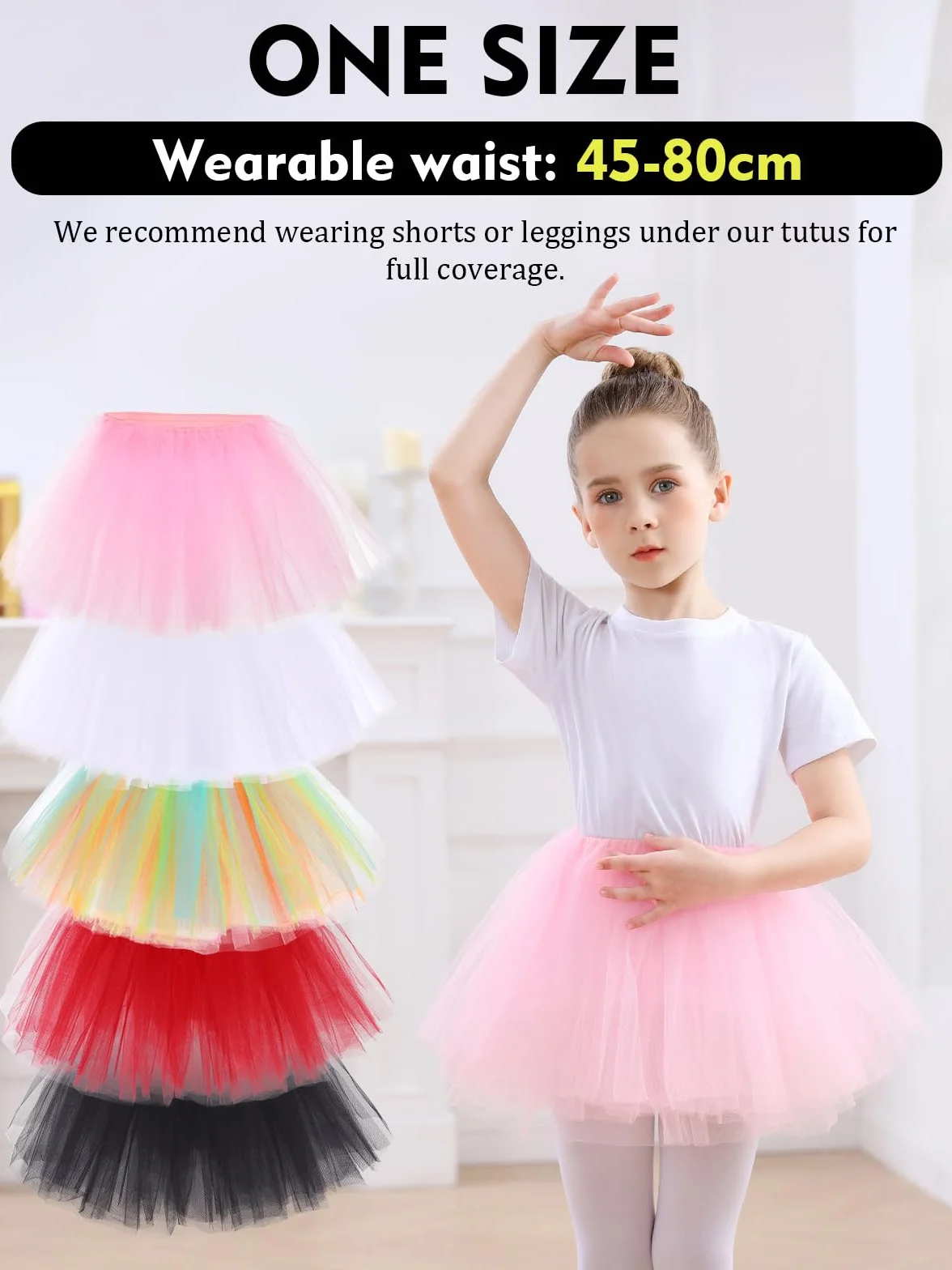 Spódnica tiulowa dla dziewczynek, spódniczka tutu, 5 warstw, mini spódniczka tiulowa, spódniczka baletowa, do tańca, tutu, dla dziewczynek, na urodziny, jako prezent na co dzień, na