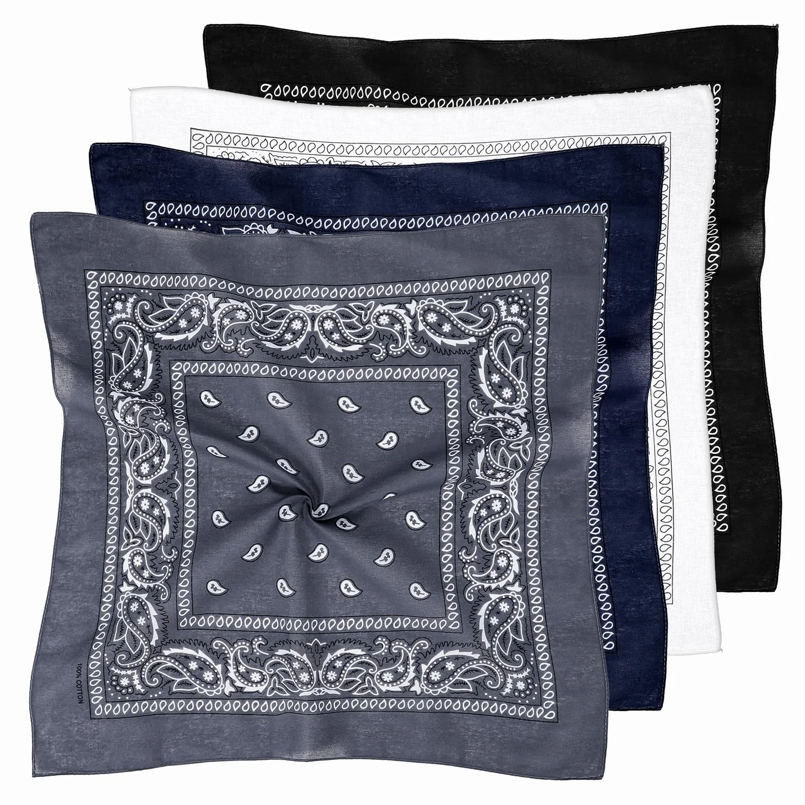 CIATBYYJ 4 sztuki bandana chusta na głowę dla kobiet i mężczyzn, wielofunkcyjna bandana chusta na głowę, chusty damskie na lato, 100% bawełna chustka na szyję do noszenia na głowie, szyi, ręce