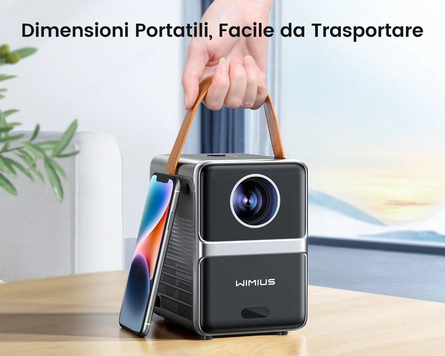 Krótki strzał. Przenośny mini projektor WiFi Bluetooth 18000 lumenów, mini projektor WiMiUS obsługuje projektor wideo Full HD 5G WiFi do kina domowego, iOS/Android/Loptop/USB/PS5/AV