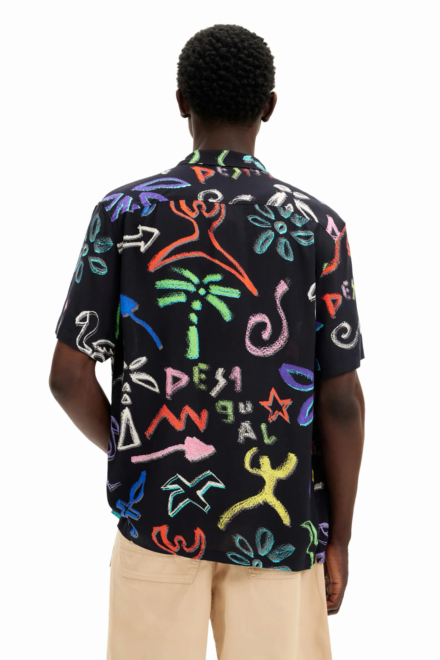 Desigual Koszulka Mężczyźni Męska Tkana Koszulka Z Krótkim Rękawem