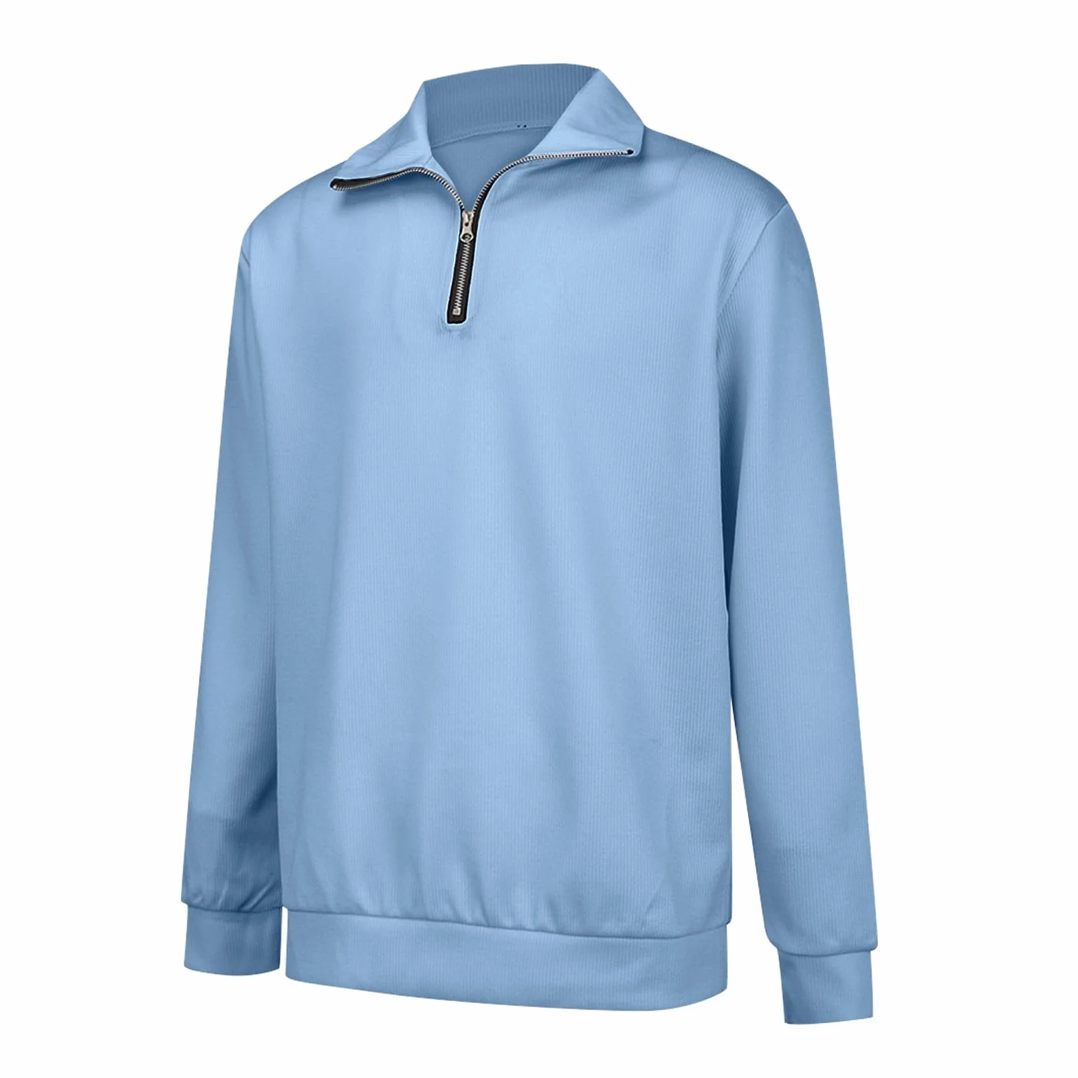 Sweter męski z zamkiem błyskawicznym w jednolitym kolorze, jednokolorowy, ze stójką, prążkowany, ciepły, na co dzień, modny, sportowy, wygodny, outdoorowy, streetwear, bluza z zamkiem do połowy