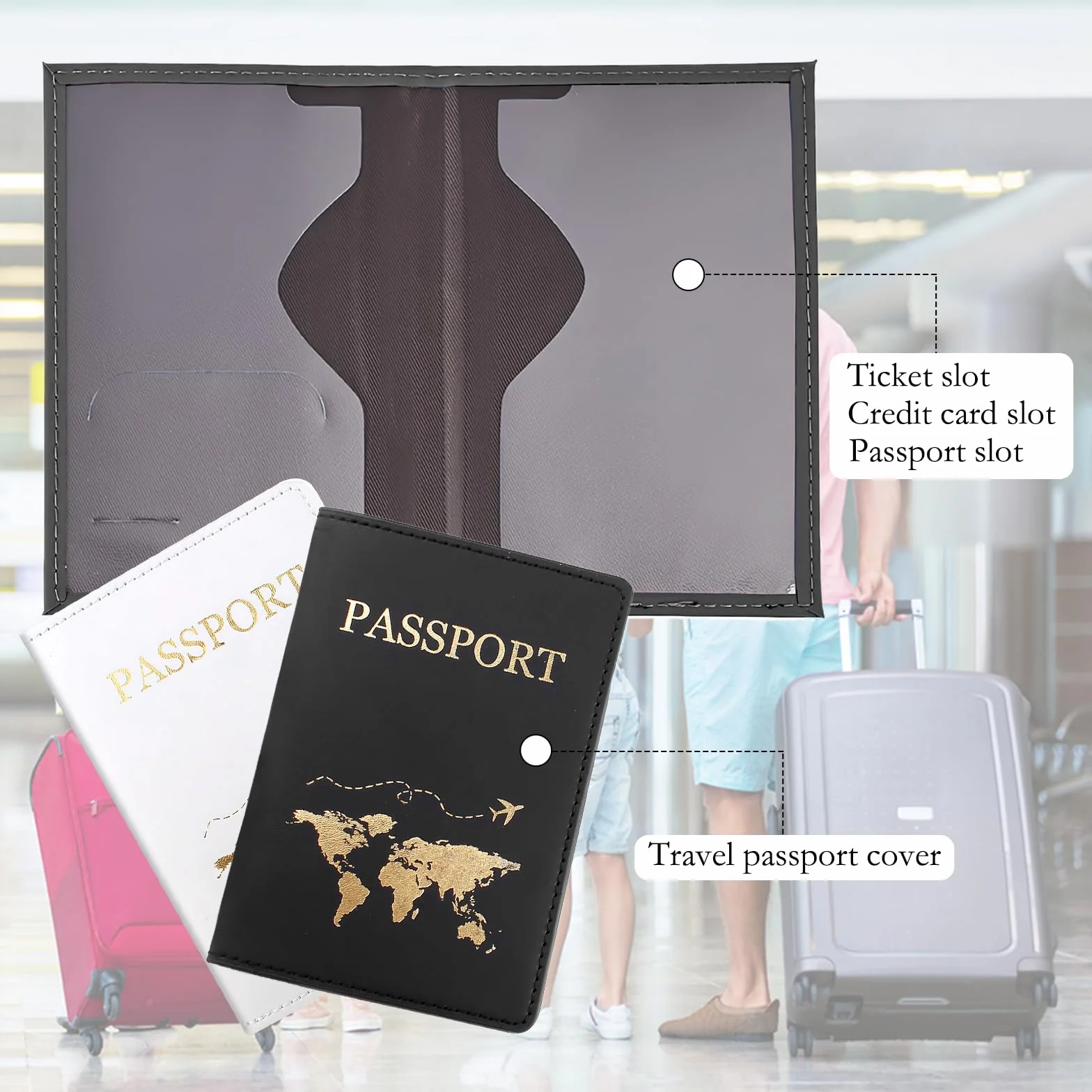 DAWRIS 2 sztuki etui na paszport, etui na paszport z personalizacją, etui na paszport z skóry PU, etui na dokumenty podróżne, etui na wizytówkę, etui na karty kredytowe, etui na dokumenty