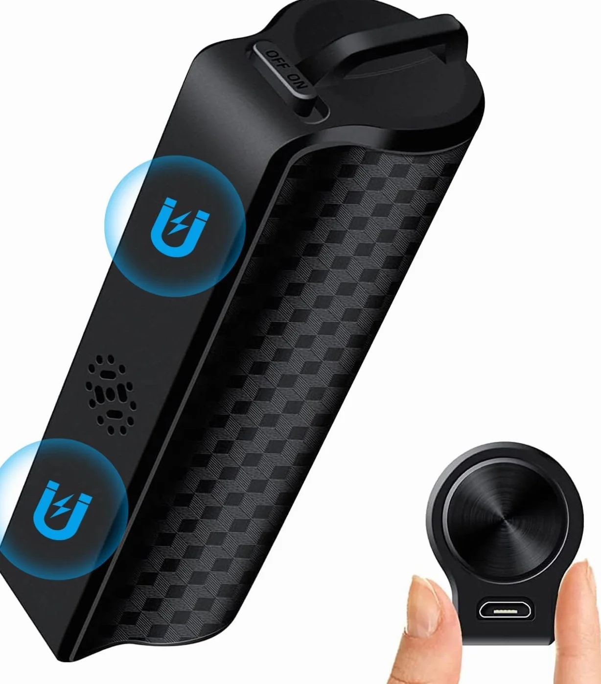 Dyktafon magnetyczny, 128 GB, nagrywarka 30 dni, urządzenie do nagrywania ciągłego nagrywania przez 30 dni, możliwość ponownego ładowania przez USB, nagrywanie jednym dotknięciem, sterowanie głosem