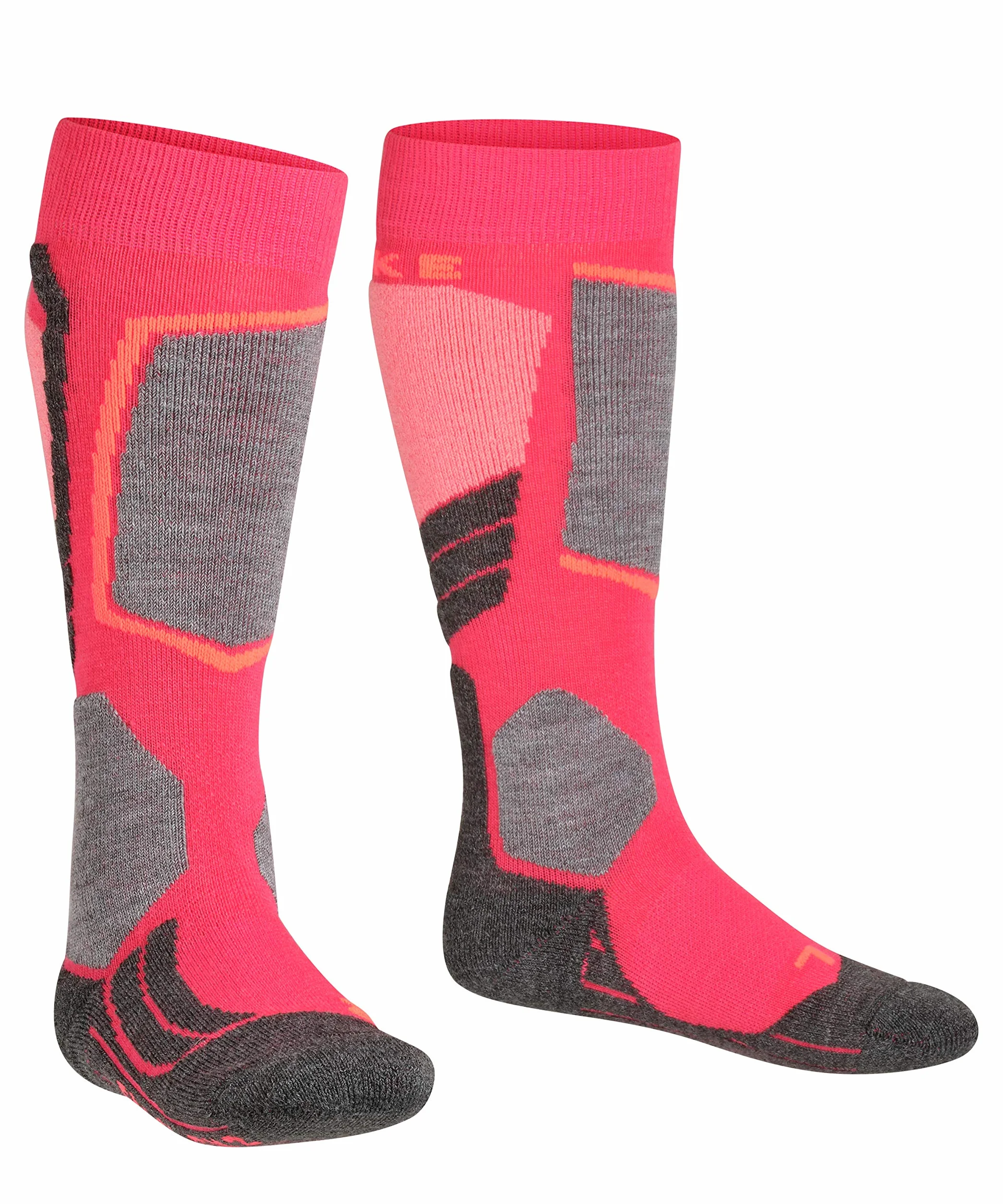 FALKE Uniseks - dzieci Skarpety narciarskie SK2 Intermediate K Kh Wełna ciepłe grube 1 Para, Czerwony Rose 8564, 27-30