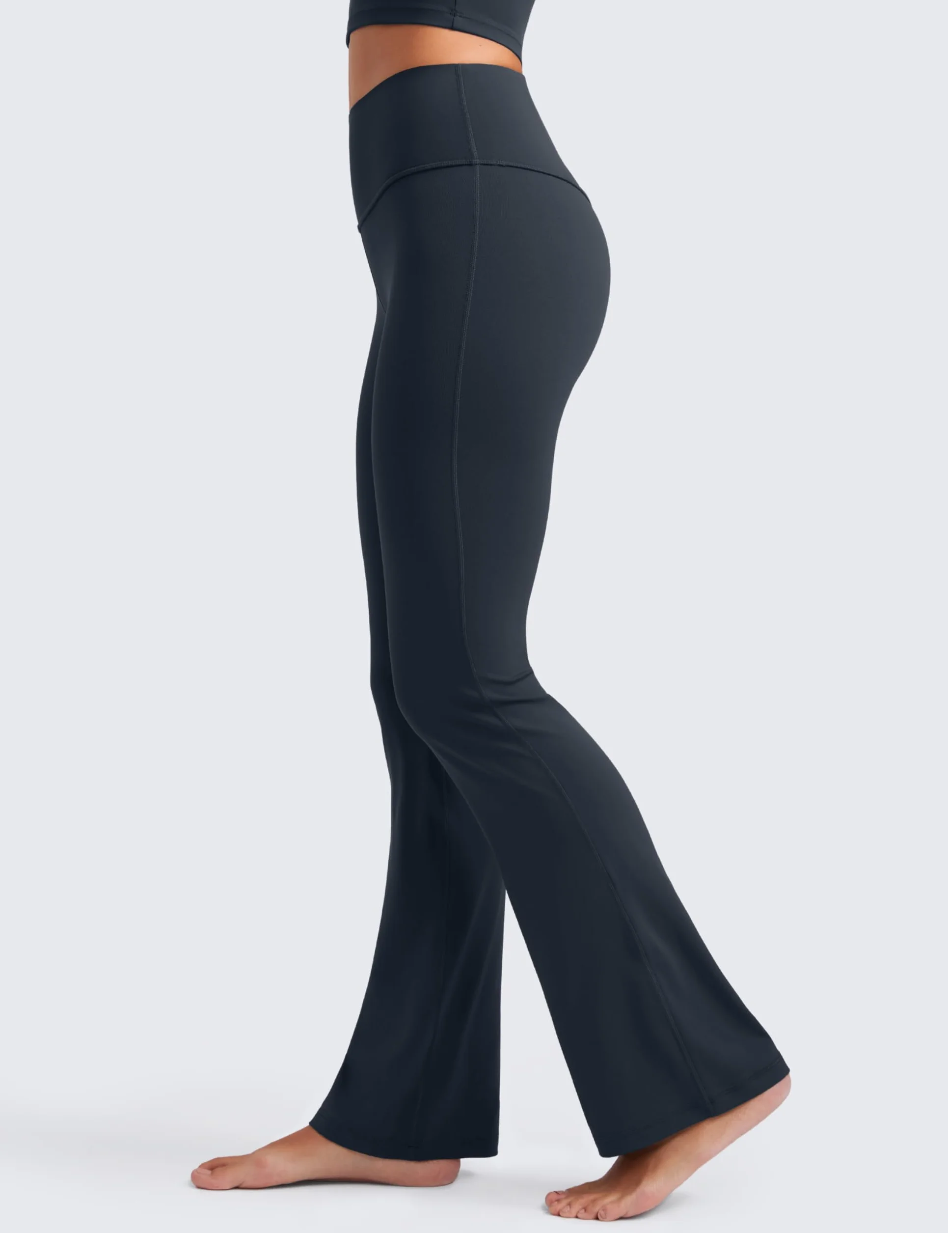CRZ YOGA Damskie spodnie Butterluxe z wysokim stanem i rozszerzanymi nogawkami, 33,5 cala, joga, bootcut, szerokie, z kieszenią