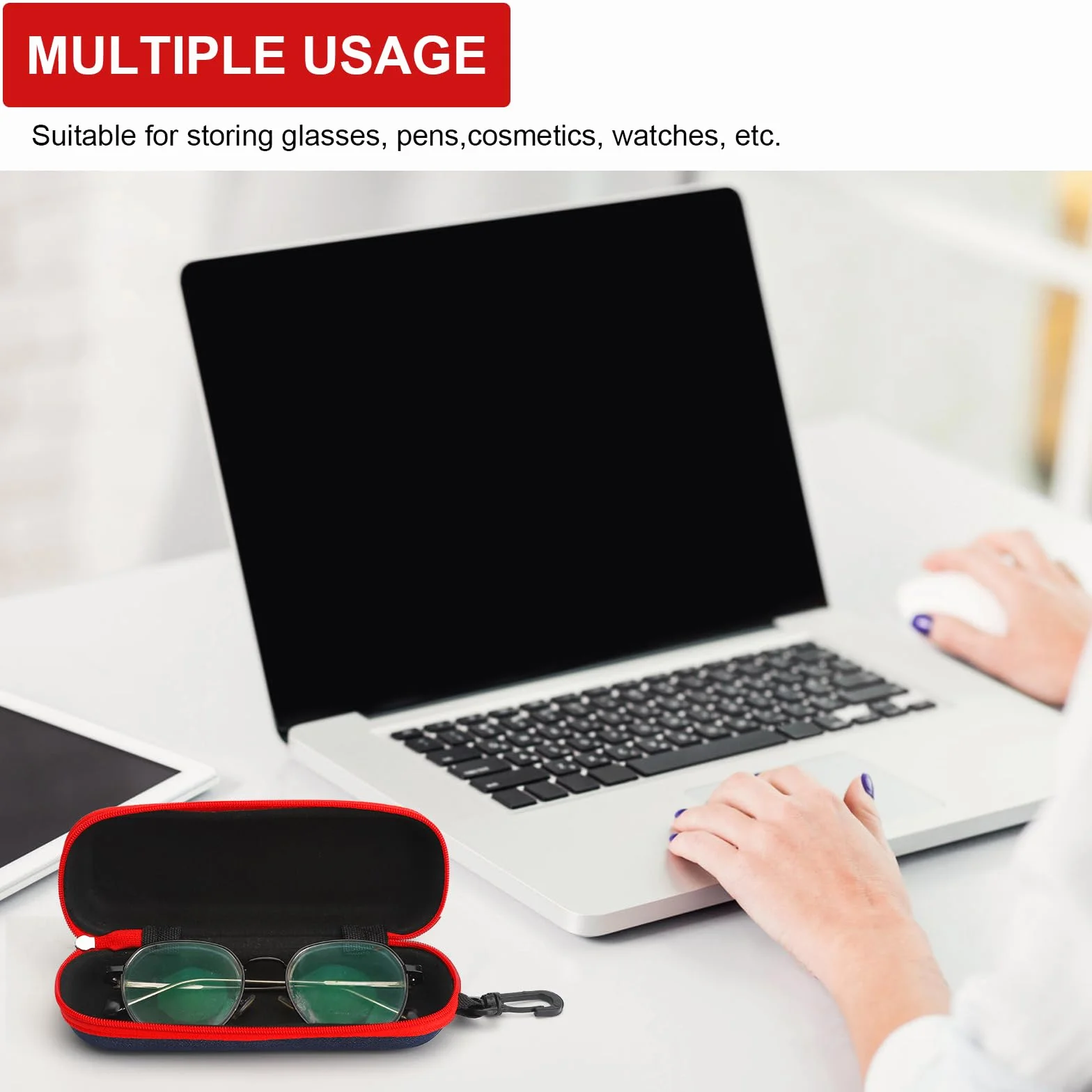 3 sztuki etui na okulary z materiału denimowego, modne, twarde etui na okulary, przenośne etui na okulary, etui na okulary, etui na okulary przeciwsłoneczne, etui na okulary, czarny, M