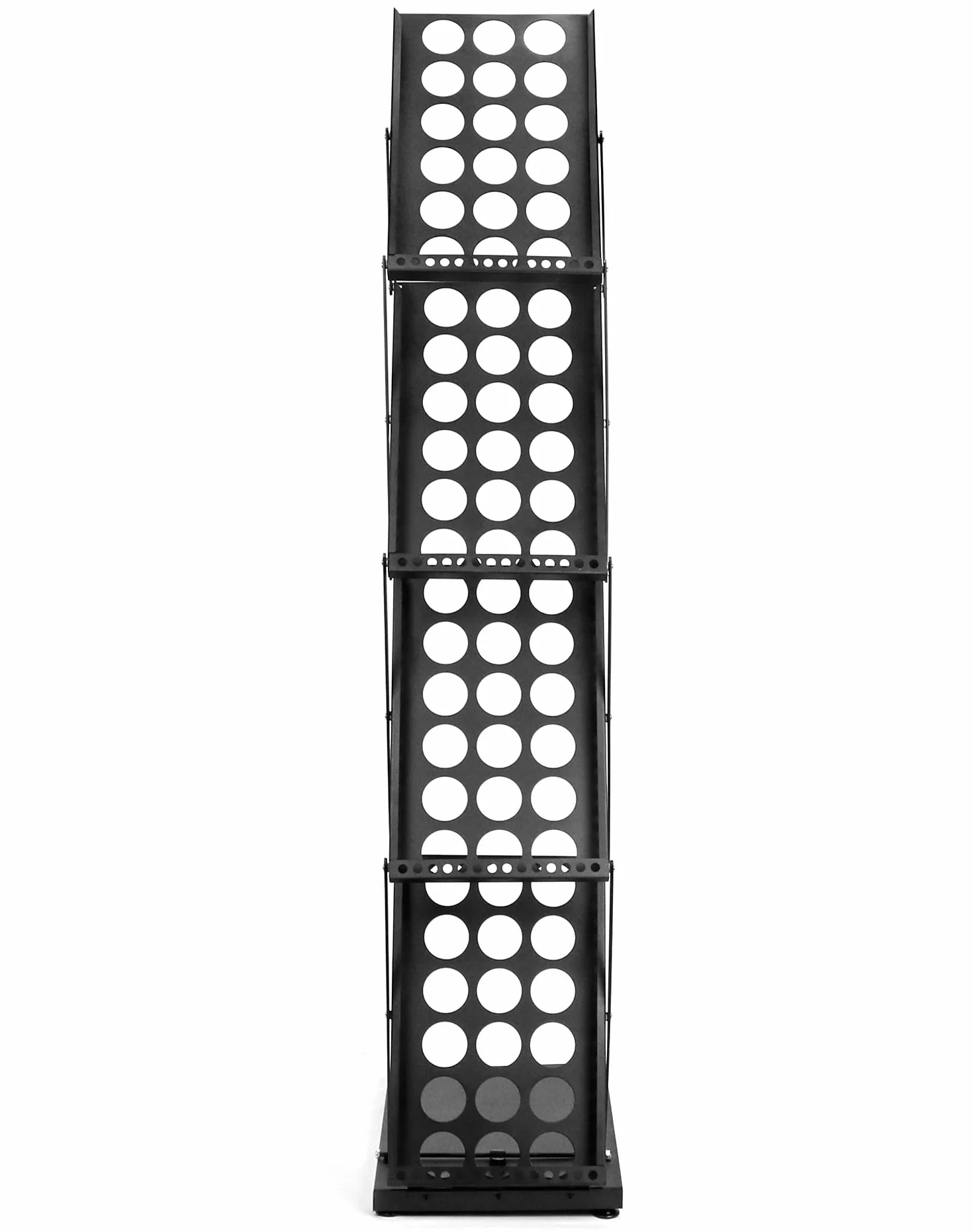 QWORK® Stojak na prospekty A4, stojak na ulotki, składany, czarny
