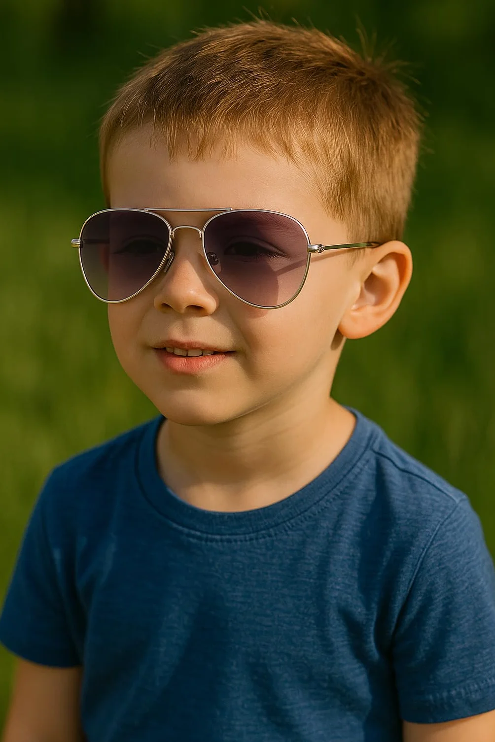 styleBREAKER Dziecięce okulary pilotki z metalową ramą ze stali nierdzewnej, lustrzane lub przyciemniane, okulary lotnicze, okulary przeciwsłoneczne 09020059