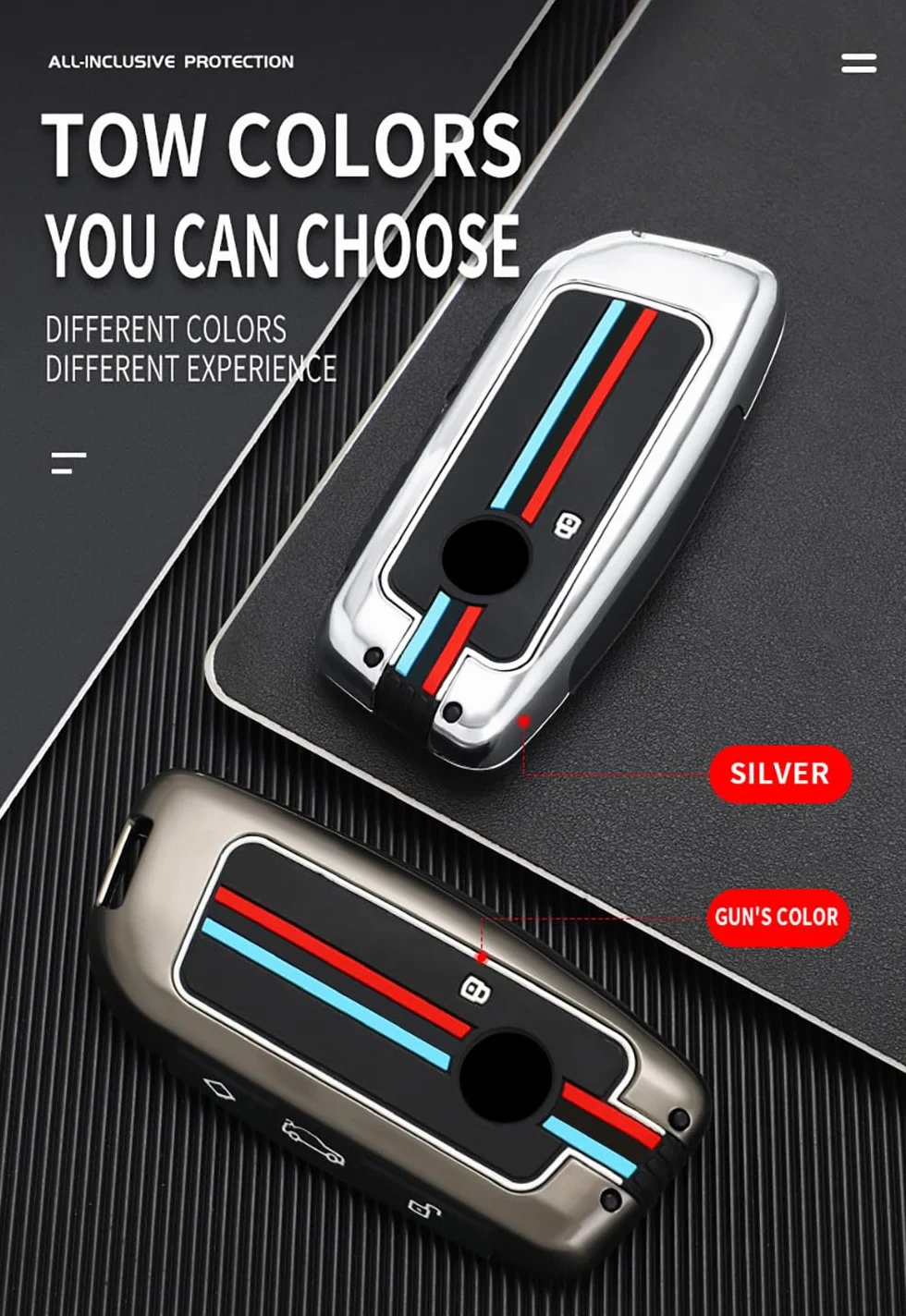 ontto Metalowe etui na kluczyki samochodowe, etui na klucze, pasuje do BMW X1 X7 M Sport 223i iX40 iX50 xDrive i4 IX1 7 740LI G07 XM I7 2022-2023 etui ochronne breloczek etui na klucze, czarne