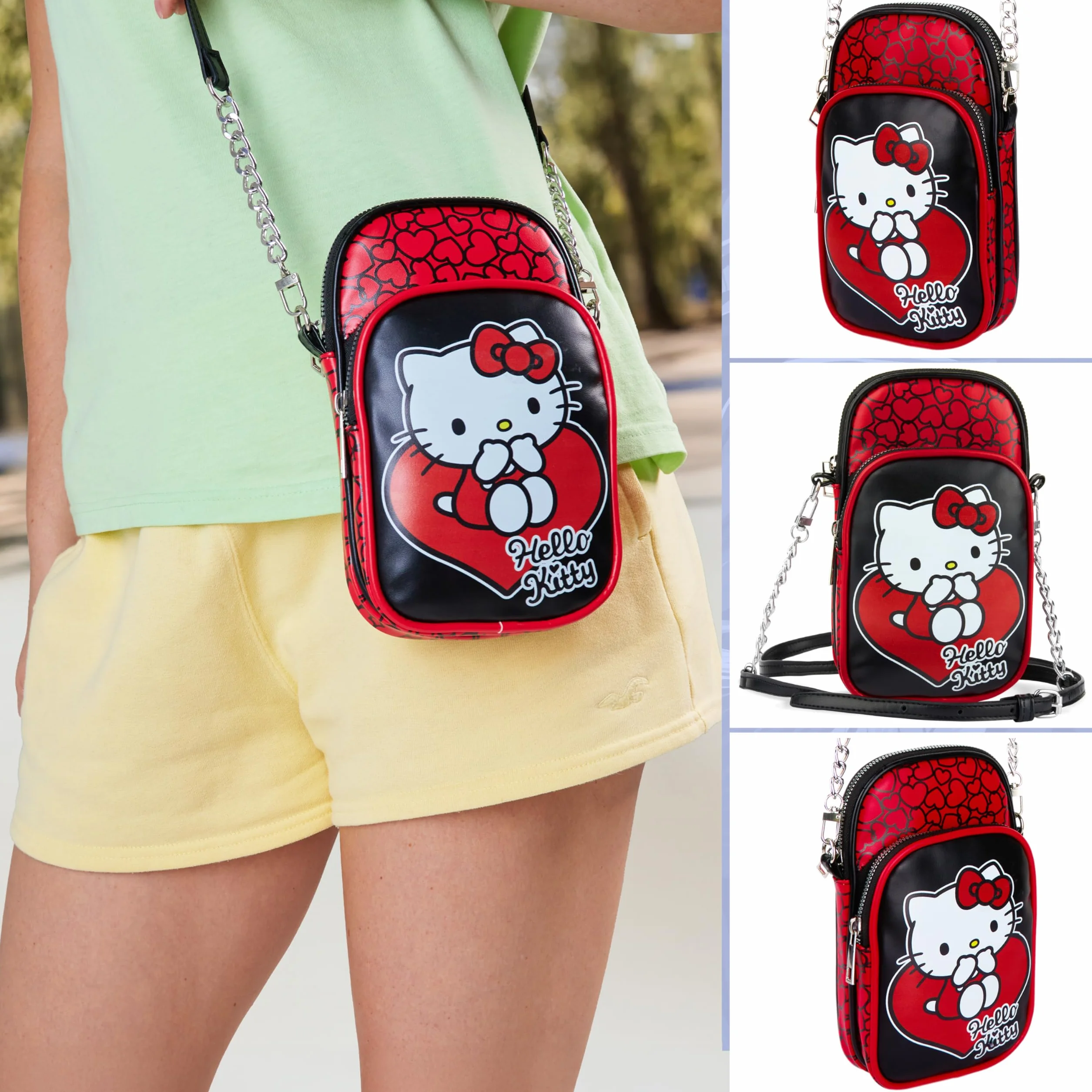 Get Trend Hello Kitty Sanrio Torebka na ramię na telefon dla dziewcząt, nastolatki, mała torebka na ramię, niezbędne akcesoria podróżne, prezenty dla dziewcząt