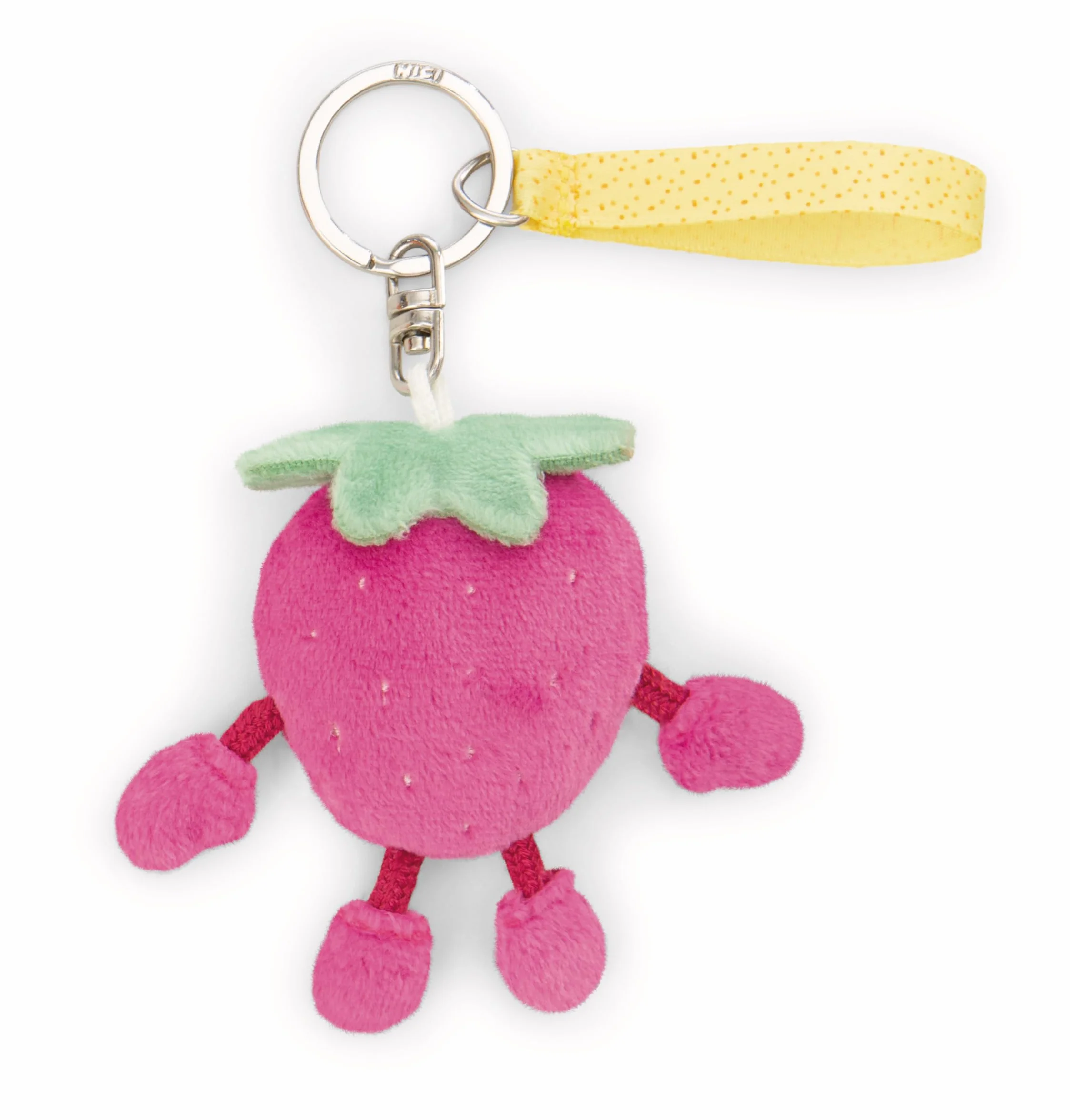 NICI 61803 breloczek do kluczy truskawka zawsze przy Tobie, 7 cm, czerwony - towarzysz do plecaka lub torby, uchwyt na klucze dla małych i dużych | 61803