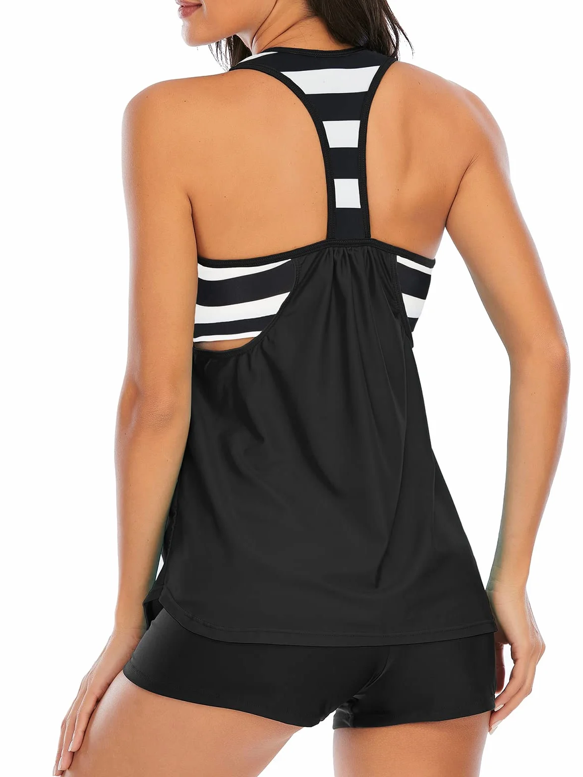 Century Star Tankini damski kostium kąpielowy, wyszczuplający brzuch, dwuczęściowy strój kąpielowy typu push up, duże rozmiary
