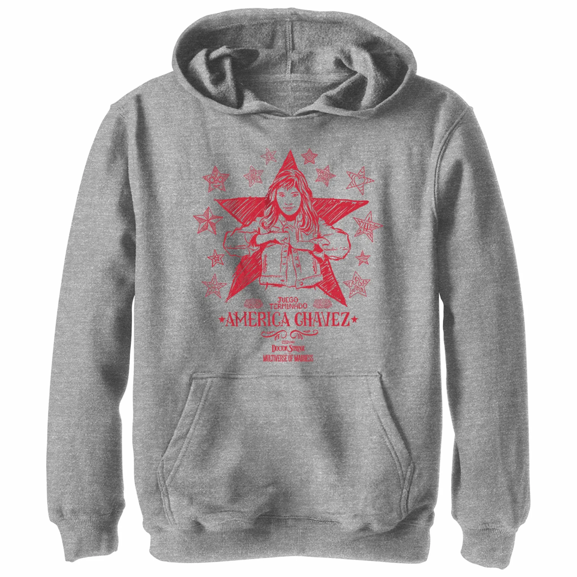 Marvel Chłopięca bluza z kapturem Doctor Strange w multiwersie szaleństwa Doodle Chavez, Athletisch Heather, L, Athletic Heather, L
