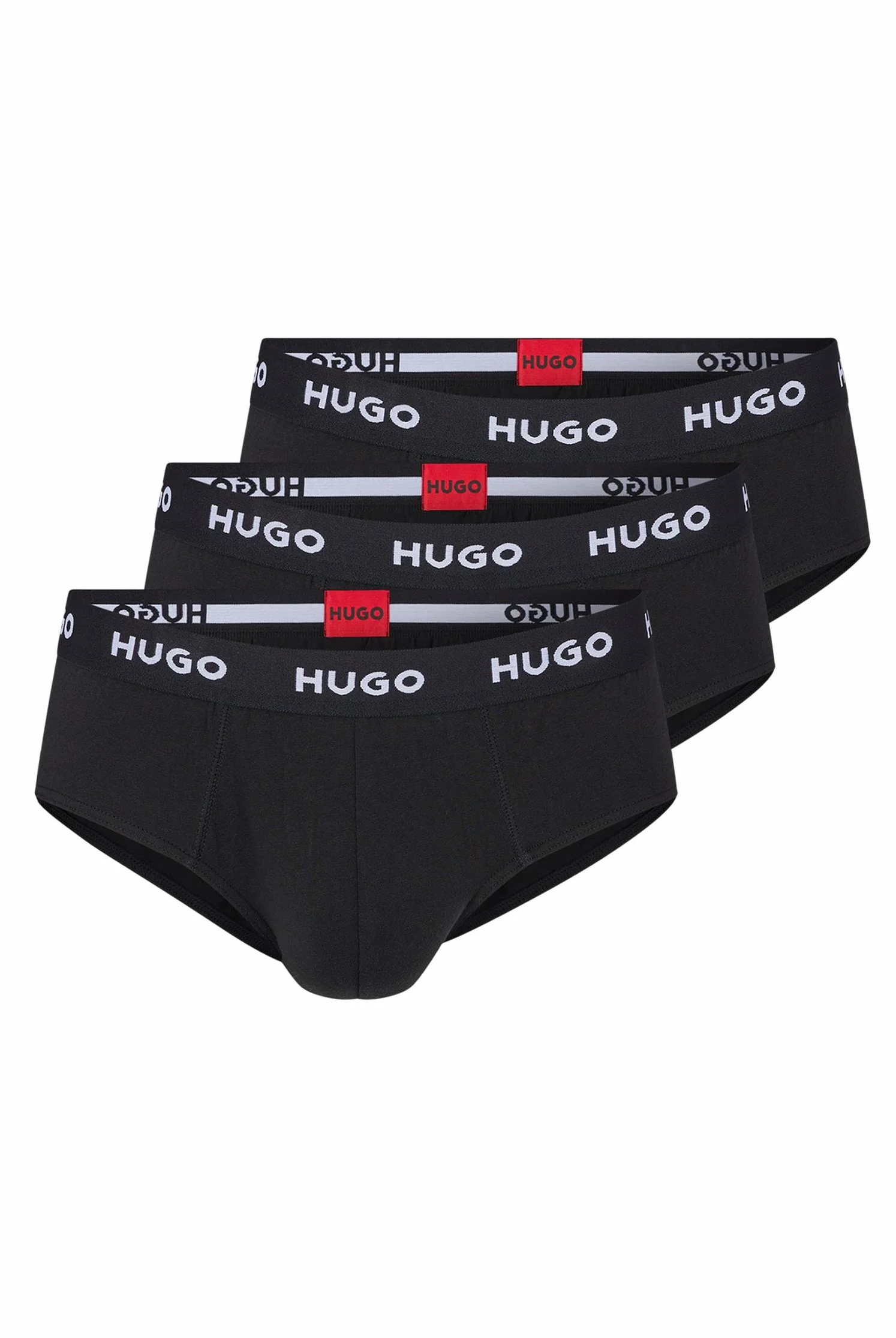 HUGO Męskie slipy hipbrief Tripletpack (3 sztuki), czarny (Black1), XXL