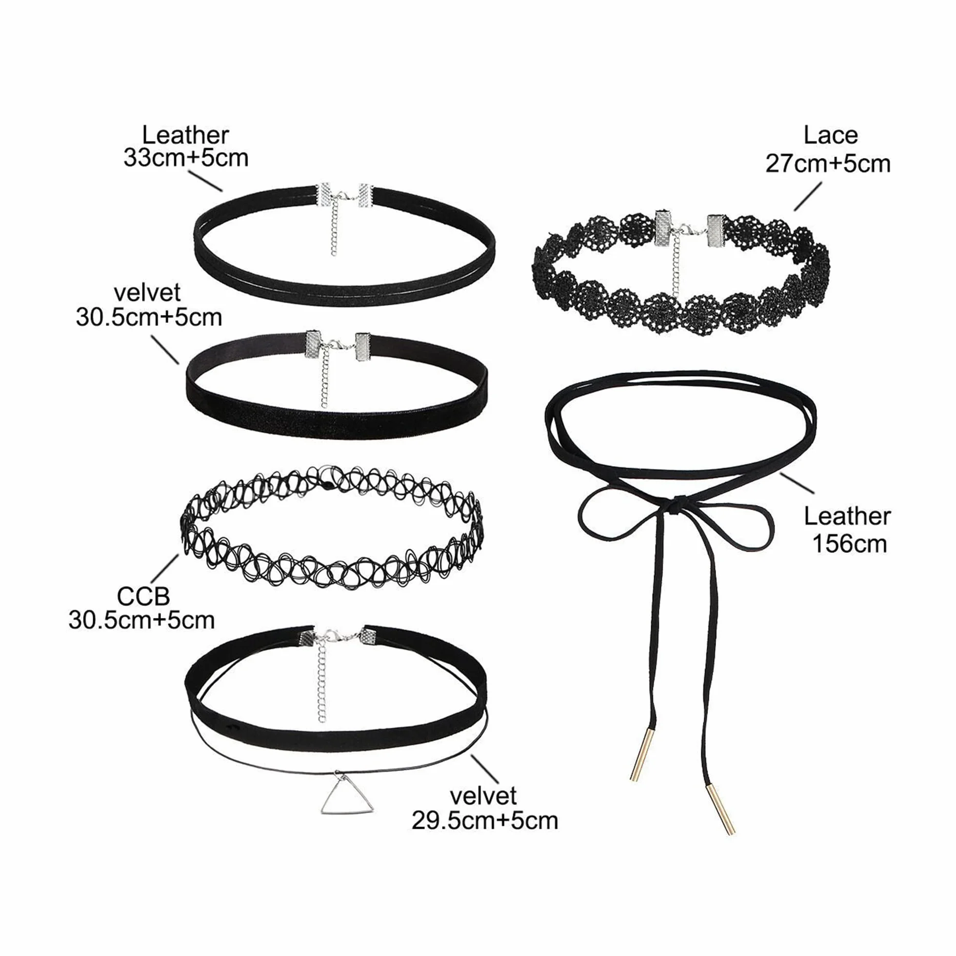 40 Sztuk Czarnych Koronkowych Naszyjników, Naszyjników Choker Dla Kobiet, Regulowany Choker Gotycki Klasyczne Chokery Dla Kobiet i Dziewcząt