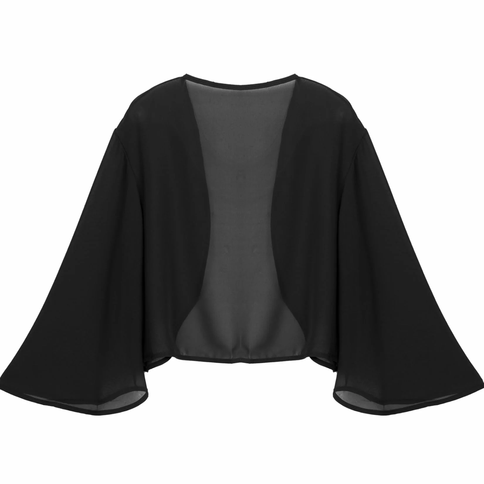 Jugaoge Eleganckie damskie bolerko z szyfonu, kardigan z dzianiny, rękawy 3/4, krótkie, odświętne, na ramię, kardigan, basic, jednokolorowe, na wesele, imprezę