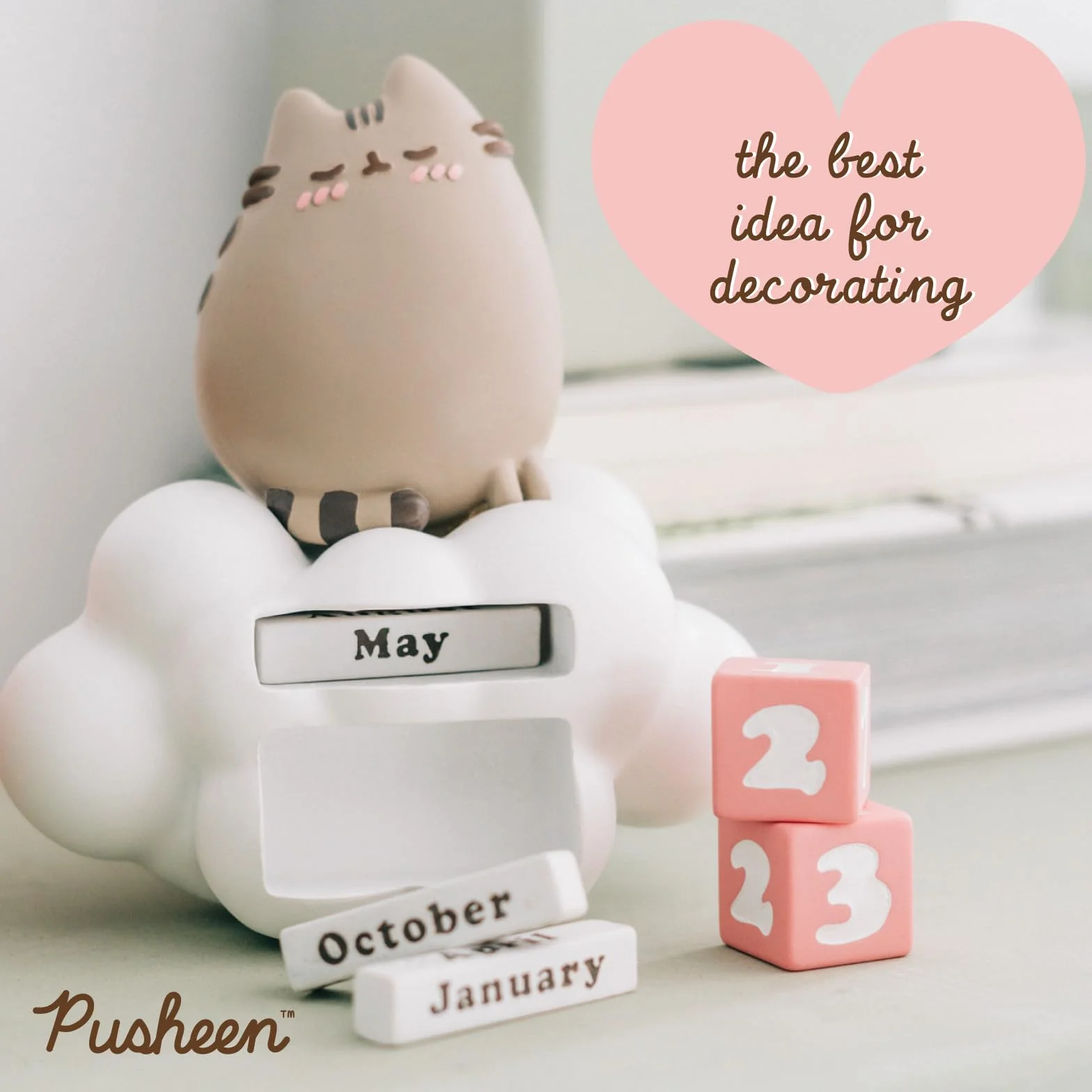 Grupo Erik Pusheen Perpetual Calendar | Flip Calendar | Pusheen Calendar | Perpetual Calendars | Pusheen Desk Calendar | Pusheen Cat Figure | Pusheen Gifts | Cool Calendar
