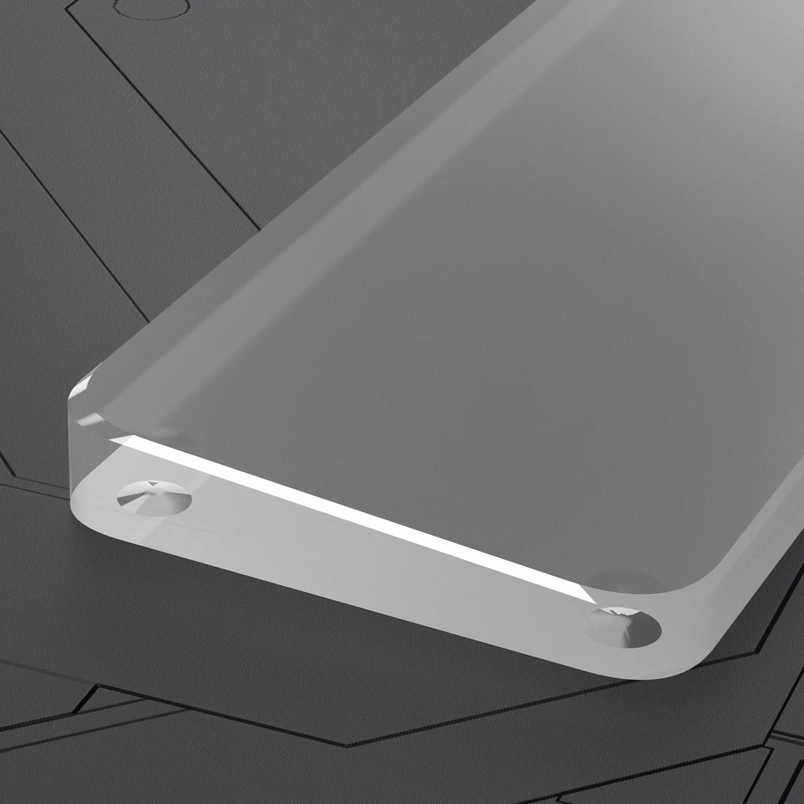 MAMBASNAKE Podkładka Pod Nadgarstek do Klawiatury 100% Klawiatury - Wrist Rest Laptop - Premier Clear Acryl - Antypoślizgowe Nóżki - Ergonomic do Biura/Gier/Pisania/MacBook - Stand 104Key