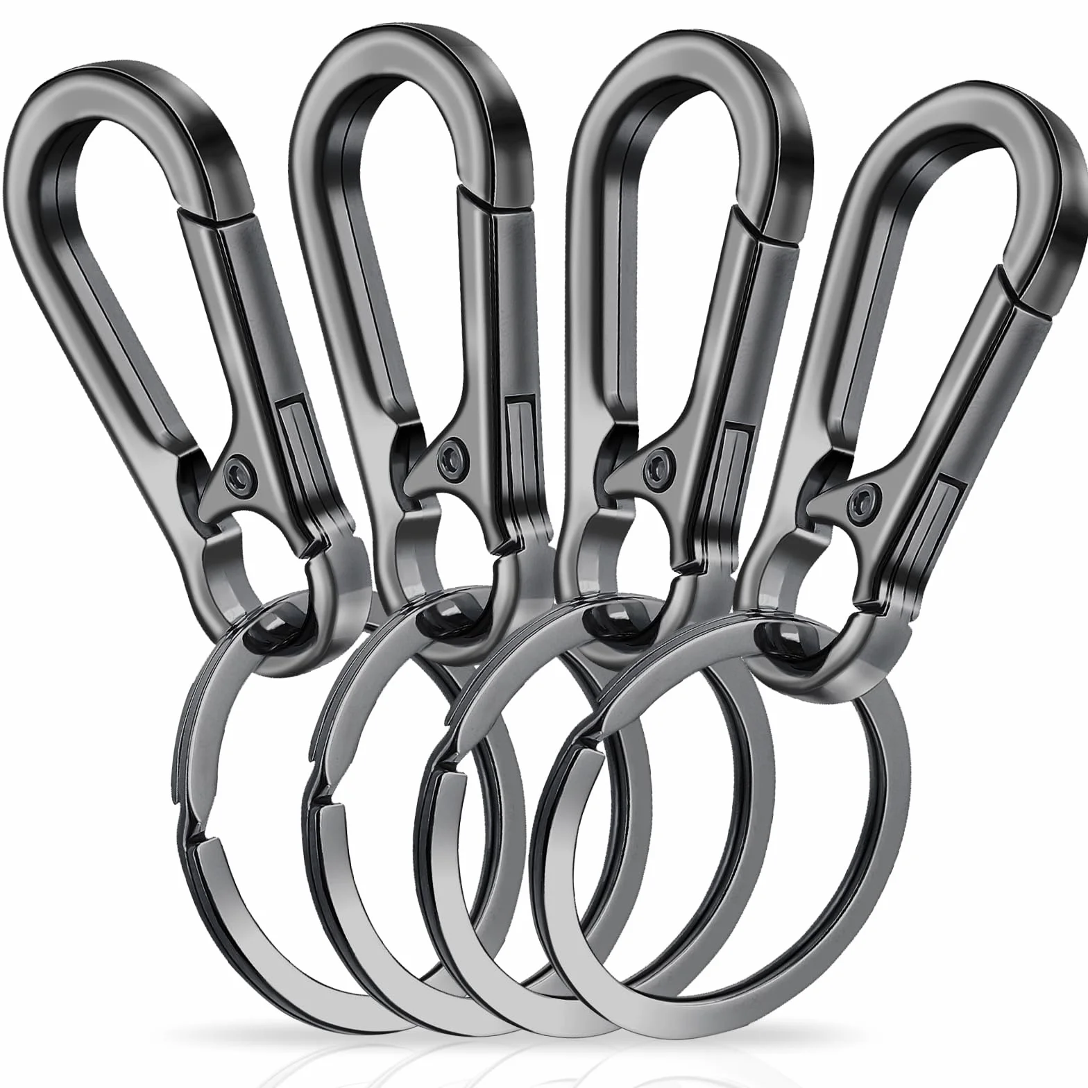 Amaxiu Wytrzymały metalowy brelok, brelok ze stopu cynku z brelokiem, szybkie odpinanie, karabińczyk, uchwyt, organizer, wyszukiwarka kluczy samochodowych, haczyk do kluczy, klips dla mężczyzn i