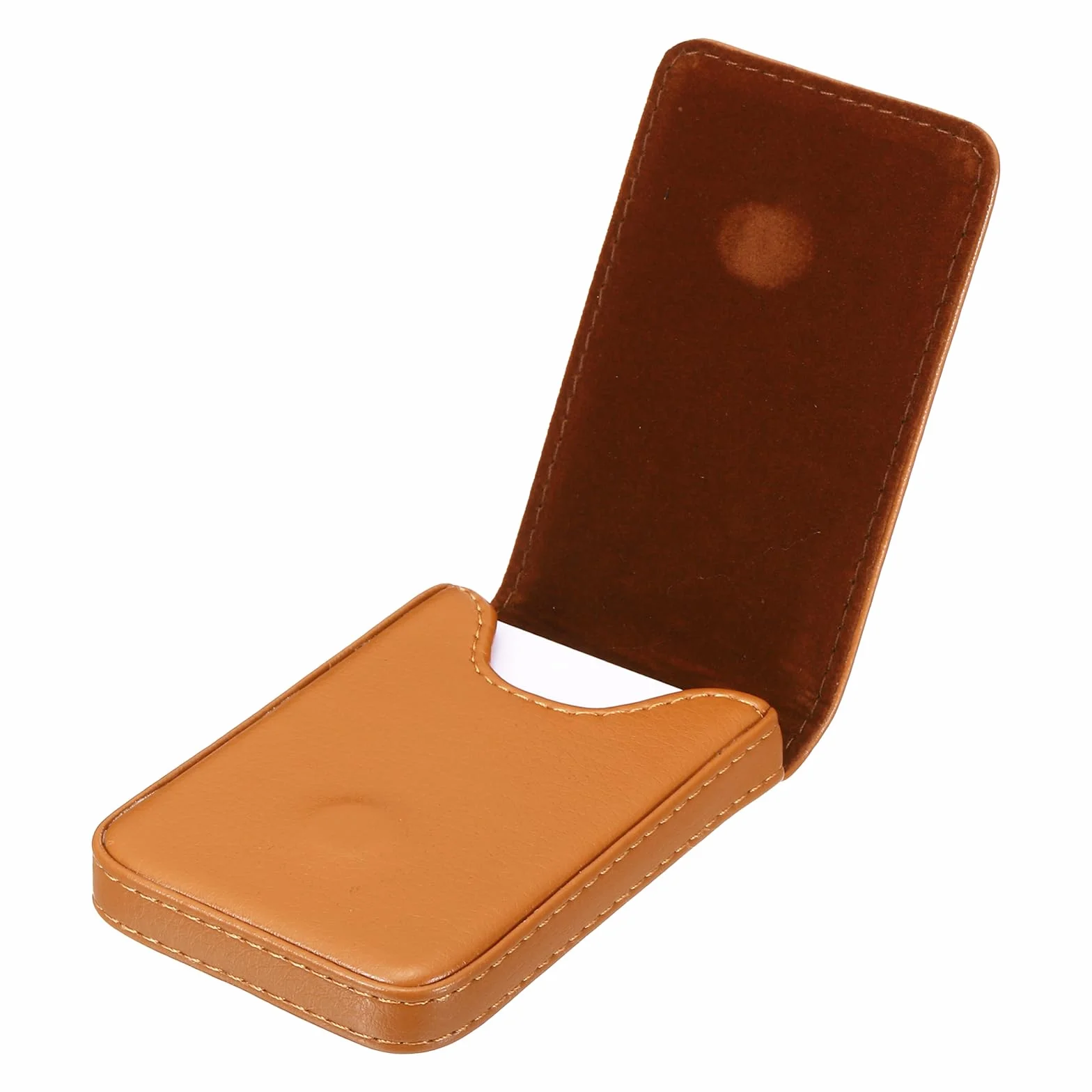 PATIKIL Etui na wizytówki, kieszeń na wizytówki ze skóry PU, smukły portfel na wizytówki z magnetycznym zamknięciem do organizacji wizytówek, kart kredytowych i dowodów osobistych w biurze, kolor tan
