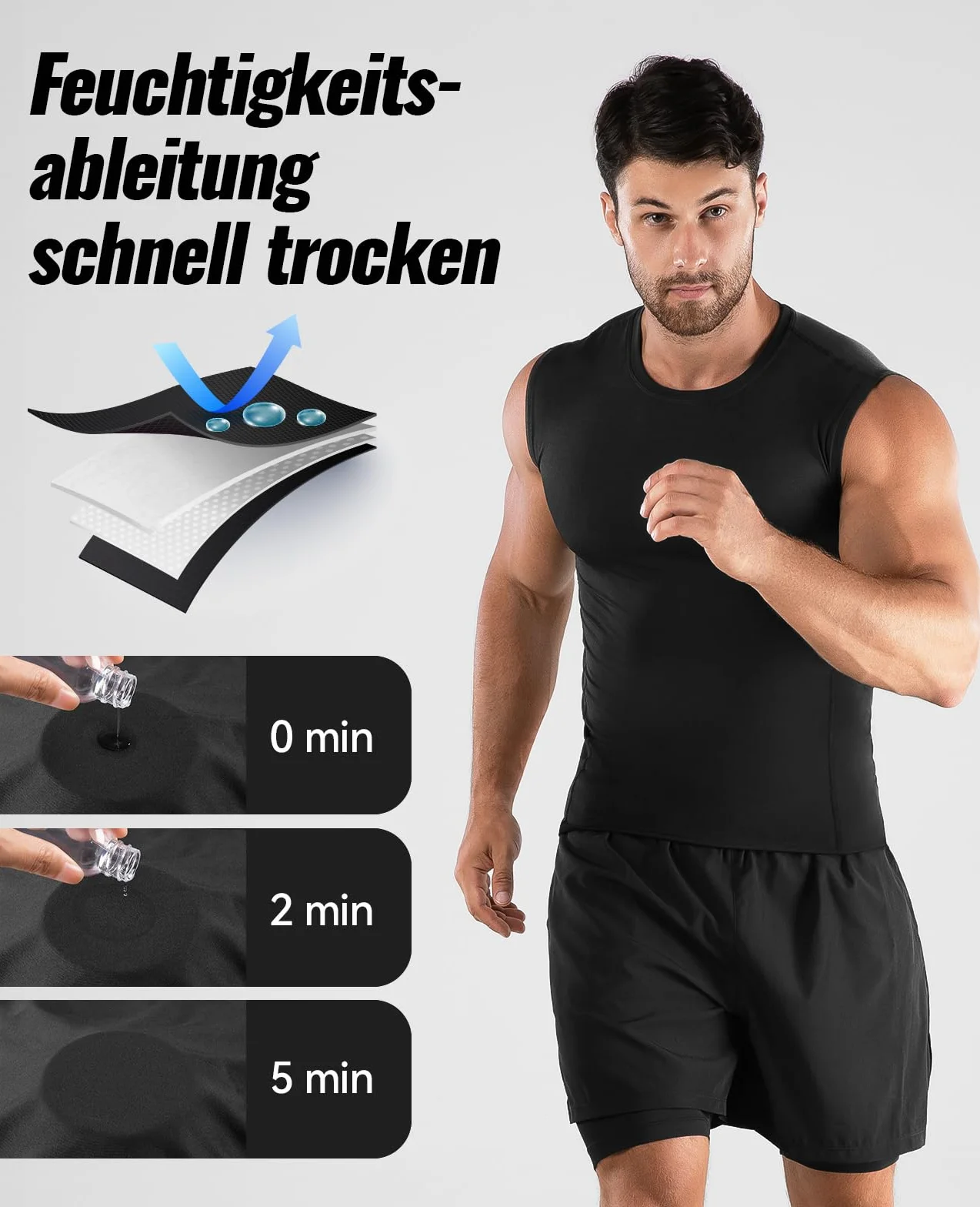 Niksa Męska koszulka kompresyjna Sports Tank Top bez rękawów koszulka funkcyjna koszulka do biegania