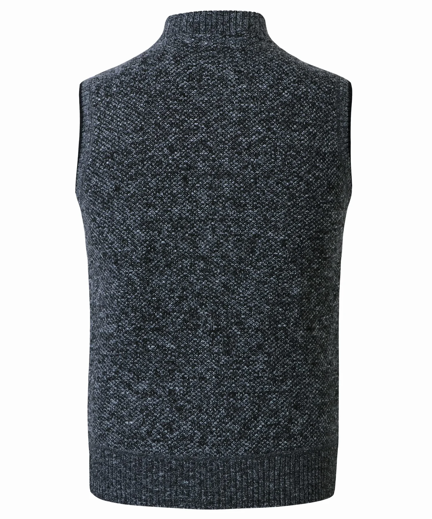 Męski dzianinowy kardigan gruby sweter kamizelka bez rękawów dżentelmen kamizelka slim fit pełny zamek błyskawiczny dzianina z podszewką polarową jesień zima sweter na co dzień dzianinowe