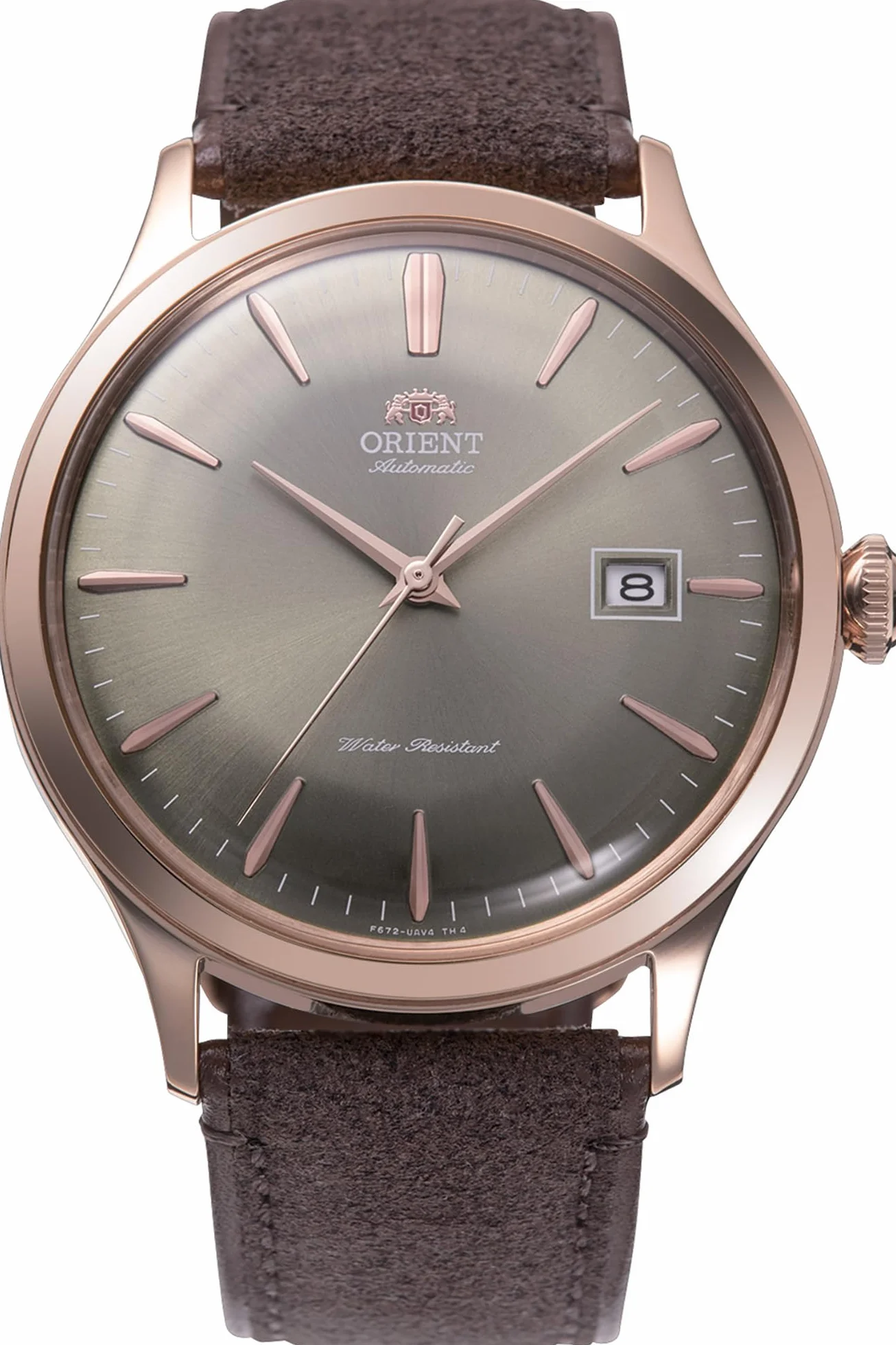 Orient Classic Baby V4 2. generacja - Automatyczny i ręczny mechaniczny skórzany zegarek na rękę klasyczny elegancki cienki RA-AC0P, Brązowy, Klasyczny