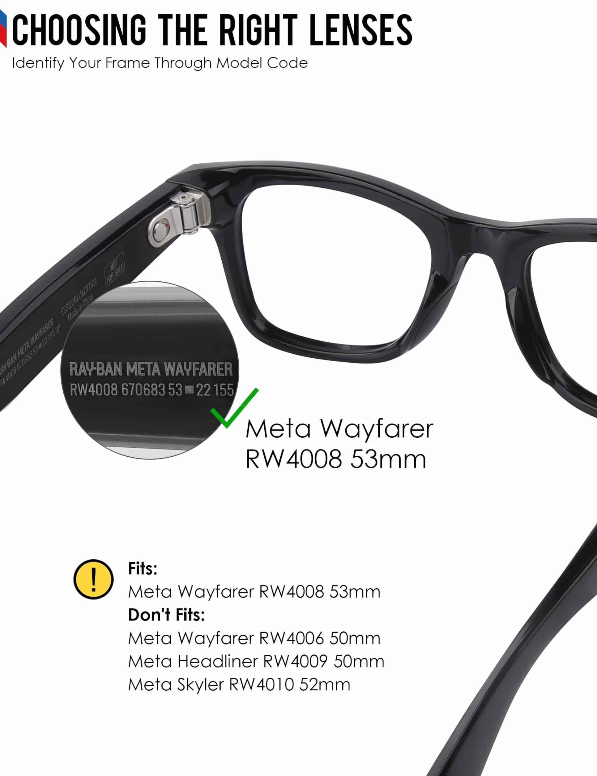 BLAZERBUCK Antysolne fotochromowe i spolaryzowane soczewki zastępcze do RayBan Meta Wayfarer RW4008 53 mm okulary przeciwsłoneczne