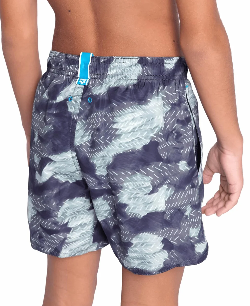 Arena Boy's Water Prints Bokserki plażowe Ao Short, Asfalt-multi, 6-7 lat