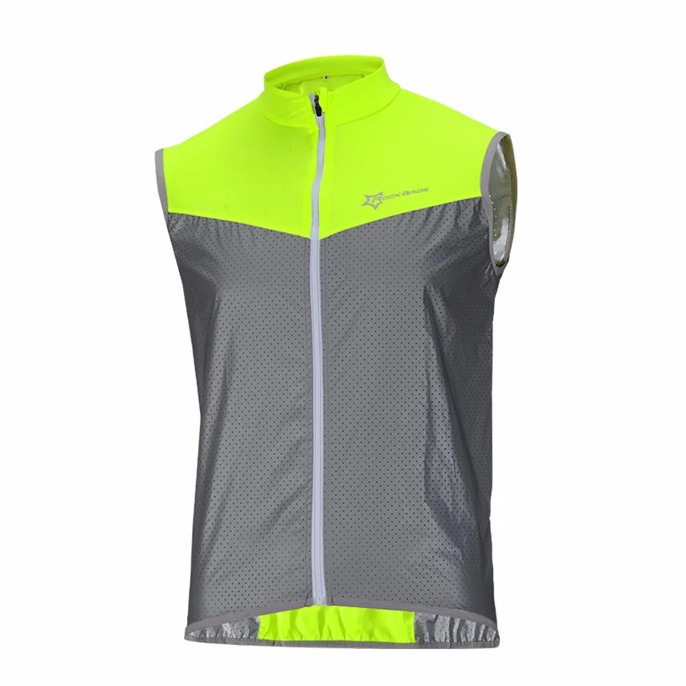 ROCKBROS Kamizelka Rowerowa, Odblaskowa, Wiatroszczelna, Oddychająca, Wielofunkcyjna, M-4XL, dla Kobiet i Mężczyzn