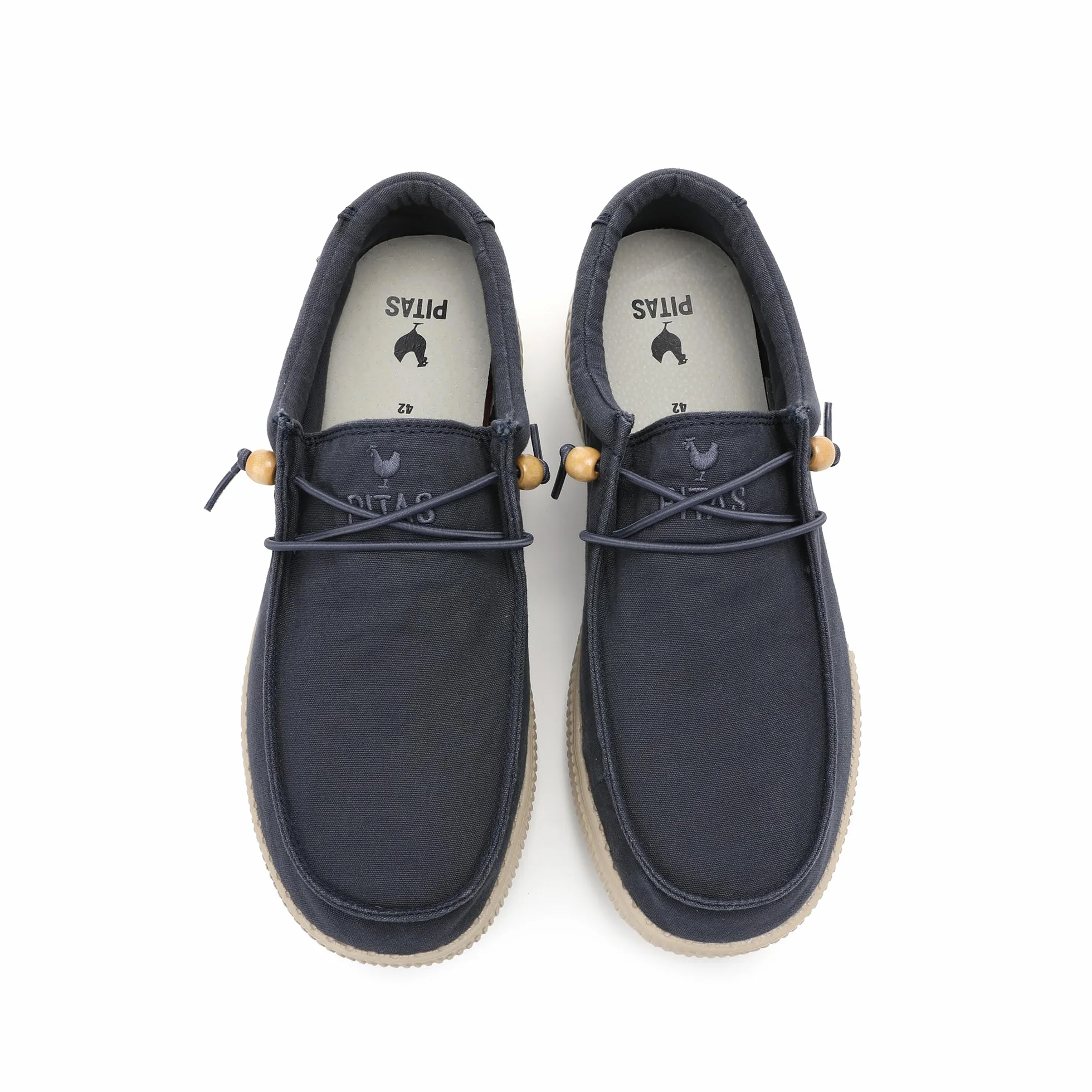 WALK IN PITAS | WP150 WALLABI Washed | Mokasyny męskie | żeglarstwo na co dzień | Buty z tkaniny | Buty bez sznurowadeł | Sportowe na co dzień | Buty Walkinpitas, Granatowy, 45 EU