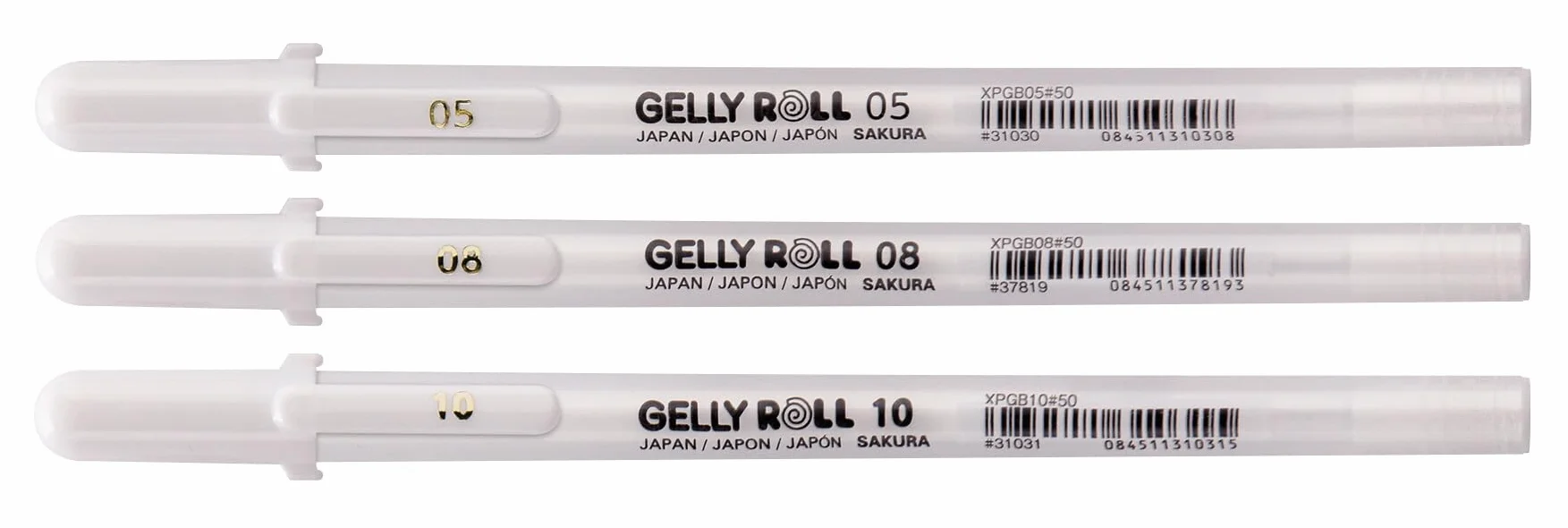 Sakura Gelly Roll 3 gelpennen div diktes - wit