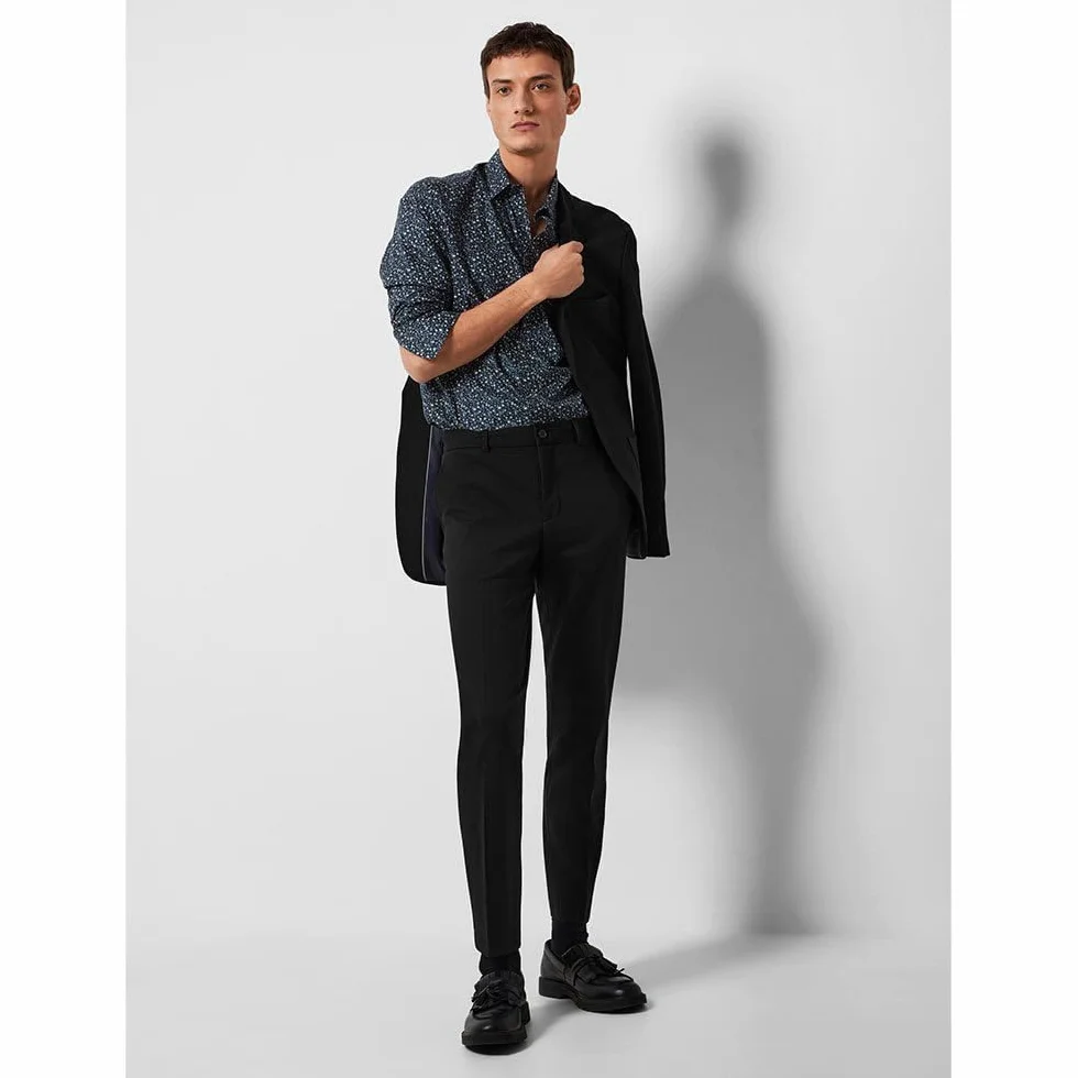 SELETED HOMME Męskie spodnie Slhslim-Delon Jersey TRS Flex Noos, czarny, 46
