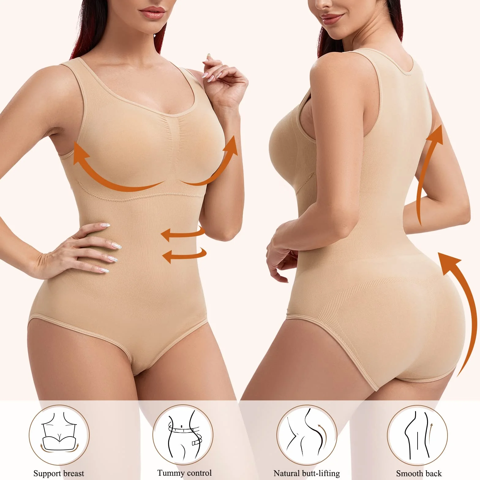 Joyshaper damskie body rzeźbione z biustonoszem modelującym wycięcie brzucha niewidoczne body body kombinezon odchudzający