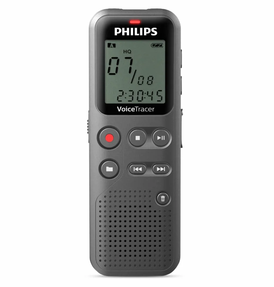 Philips Voicetracer DVT1120/00 Rejestrator Audio, Szary, 8 GB