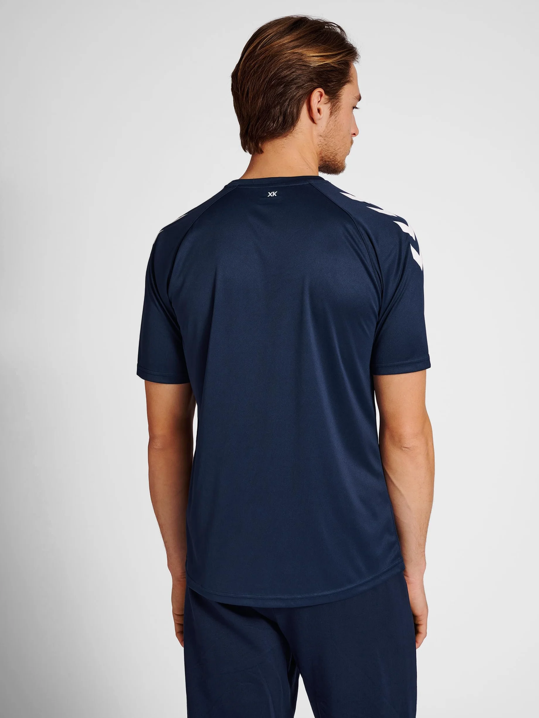 hummel T-shirt biały niebieski, L męski