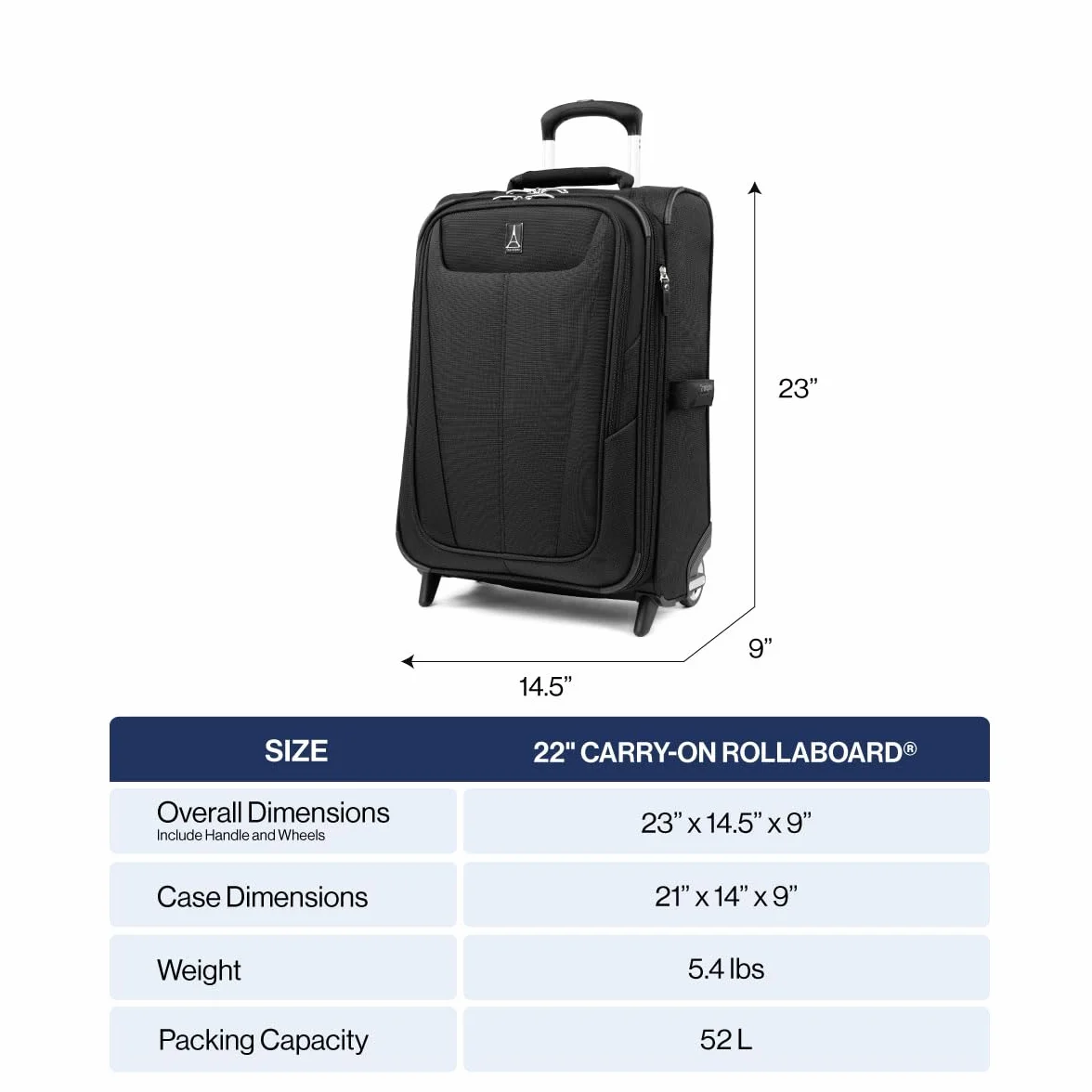 Travelpro Maxlite 5 56 cm rozszerzana walizka podręczna na kółkach, Czarny, Carry-on 22-Inch, Maxlite 5 Softside lekki rozszerzany bagaż pionowy