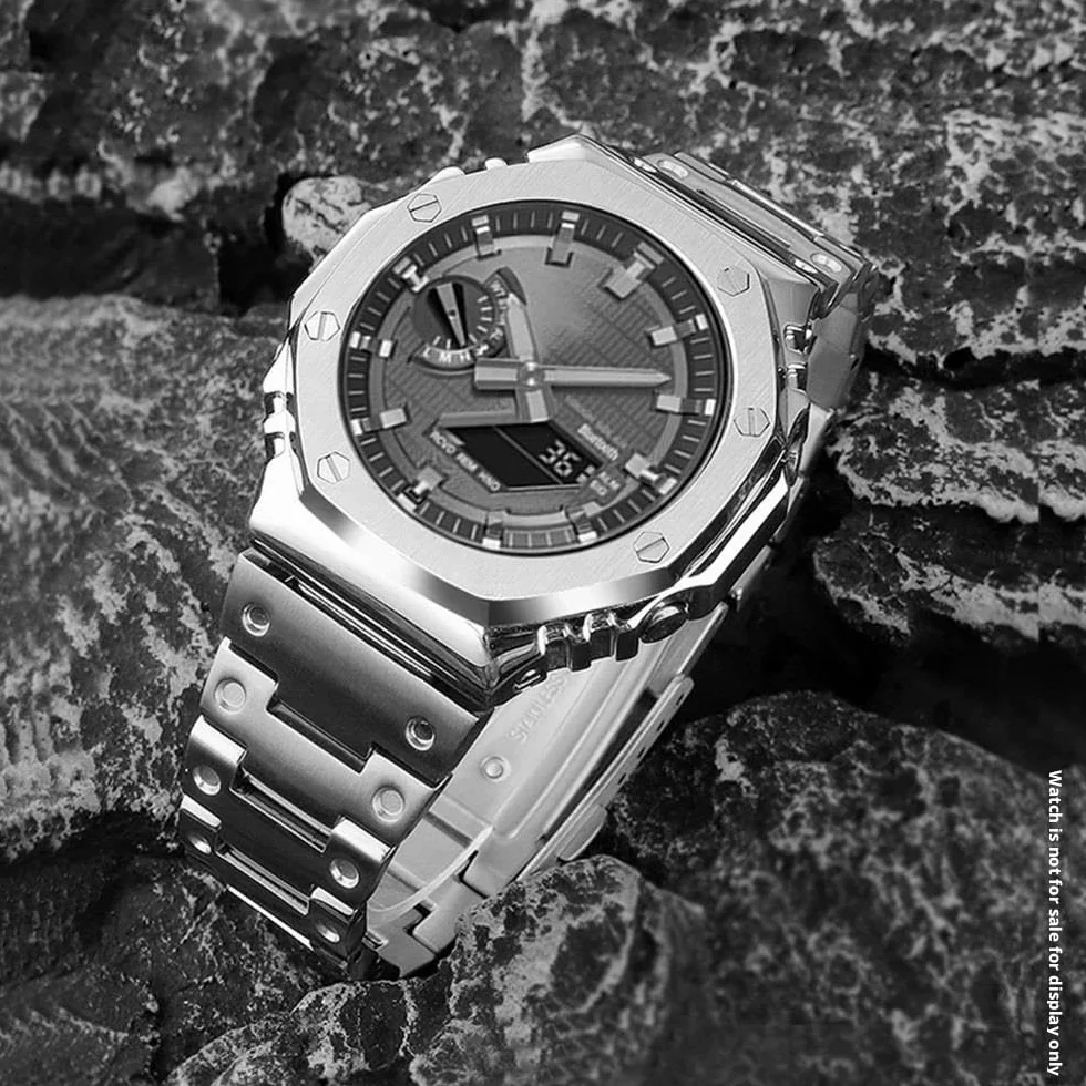 16 mm metalowy pasek do zegarka ze stali nierdzewnej pasujący do Casio G-SHOCK GM2100/GA2100