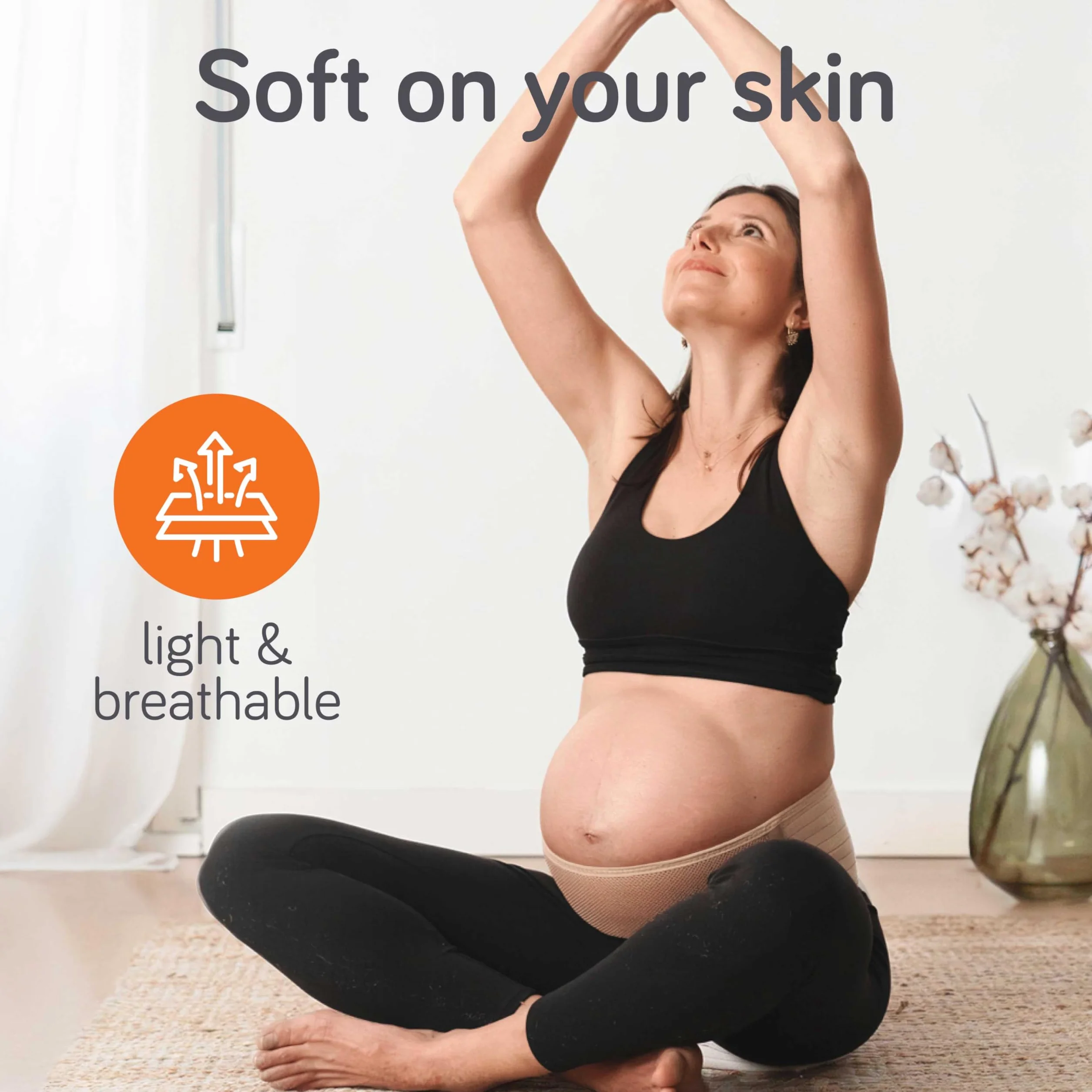Baby Uma Pas brzuszny dla kobiet w ciąży do delikatnego podparcia brzucha, lekki i oddychający pas na brzuch, dla kobiet w ciąży, z zapięciem na rzepy, regulowany pas podporowy (XL)
